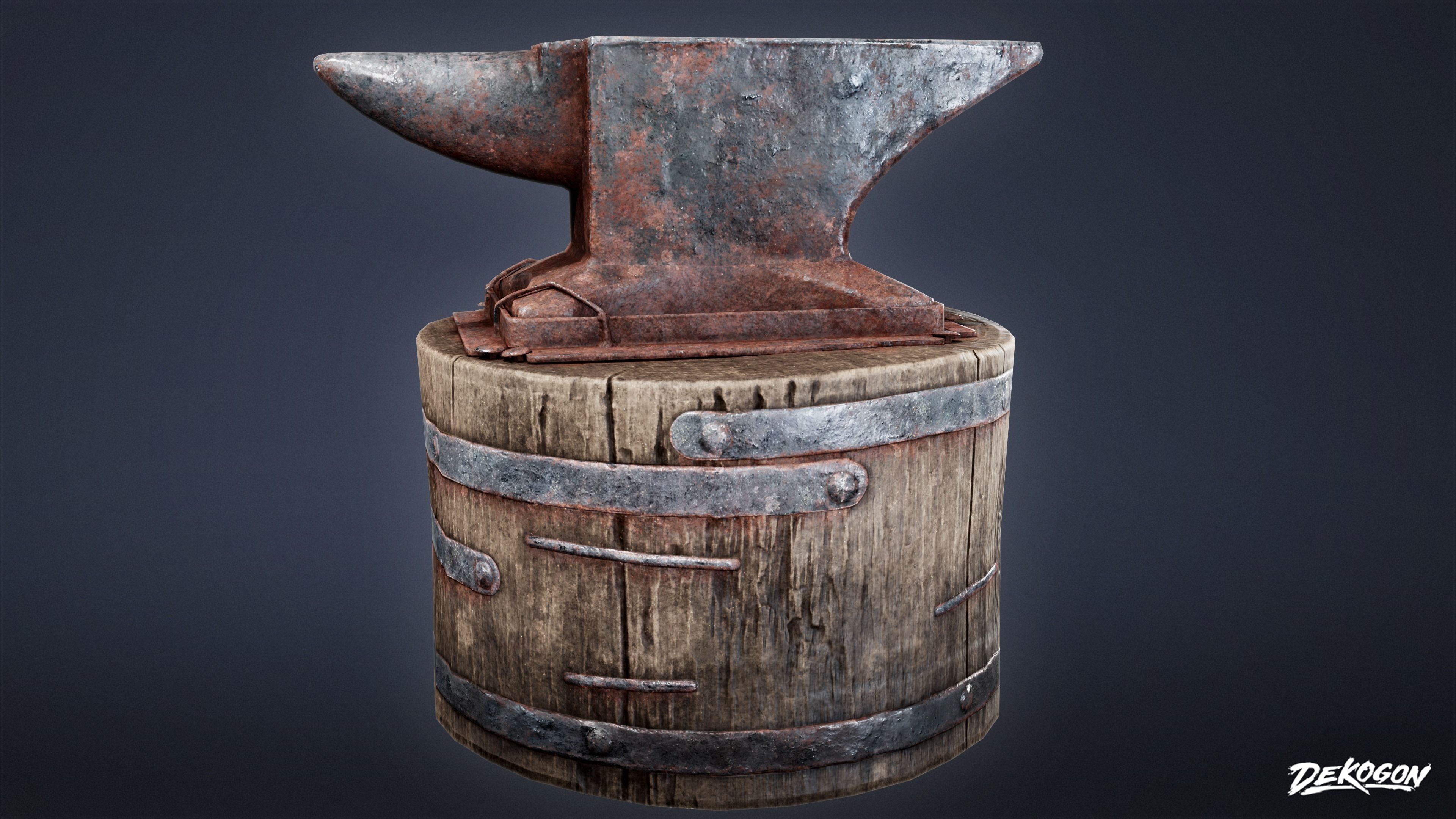 MEDIEVAL - Anvil 01 - LOW POLY Low-poly 3D model_3