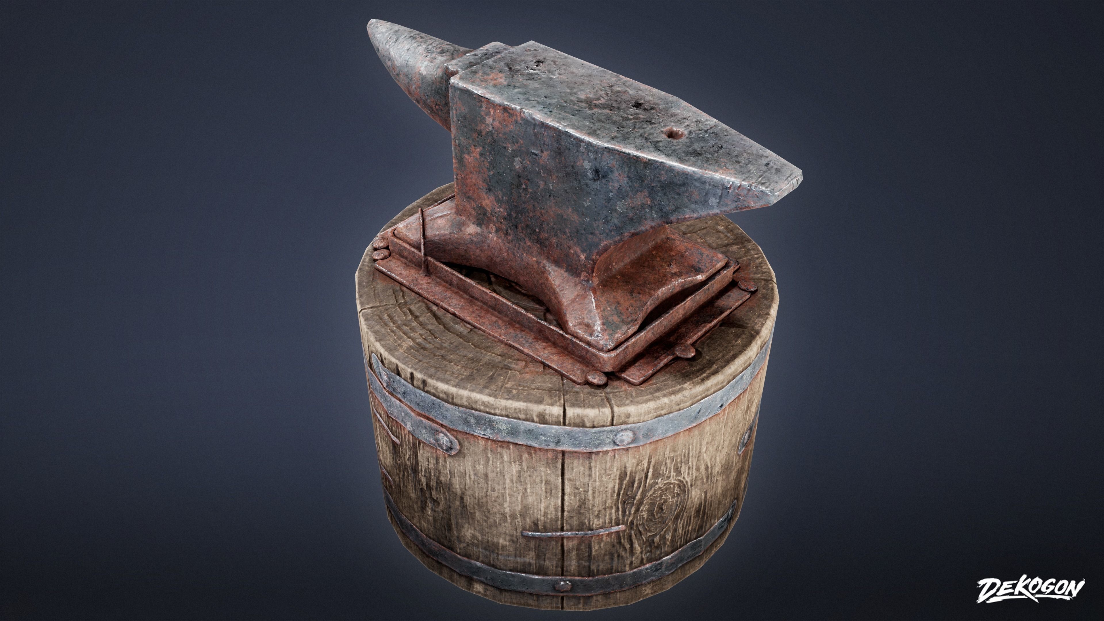 MEDIEVAL - Anvil 01 - LOW POLY Low-poly 3D model_4