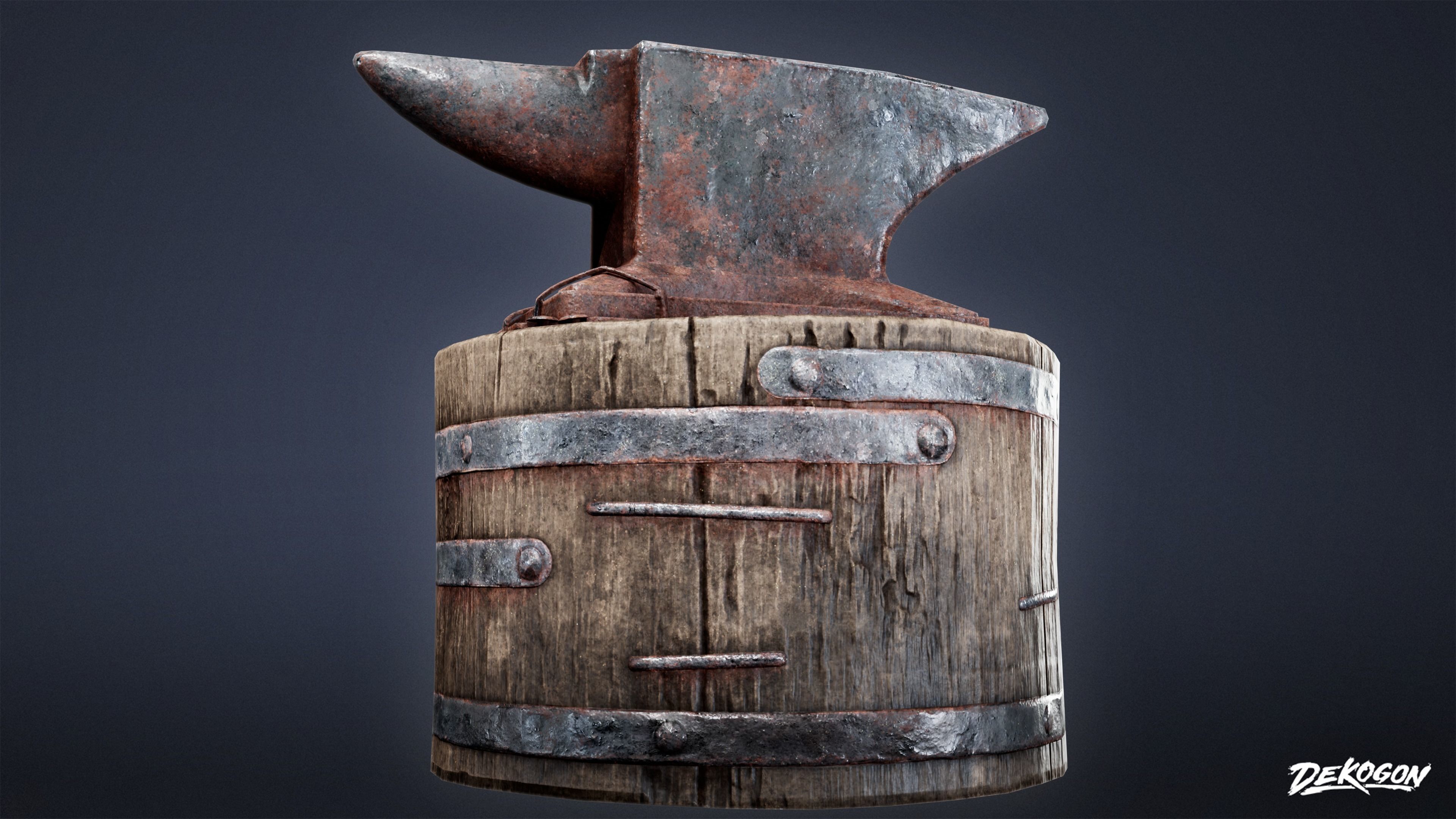 MEDIEVAL - Anvil 01 - LOW POLY Low-poly 3D model_5