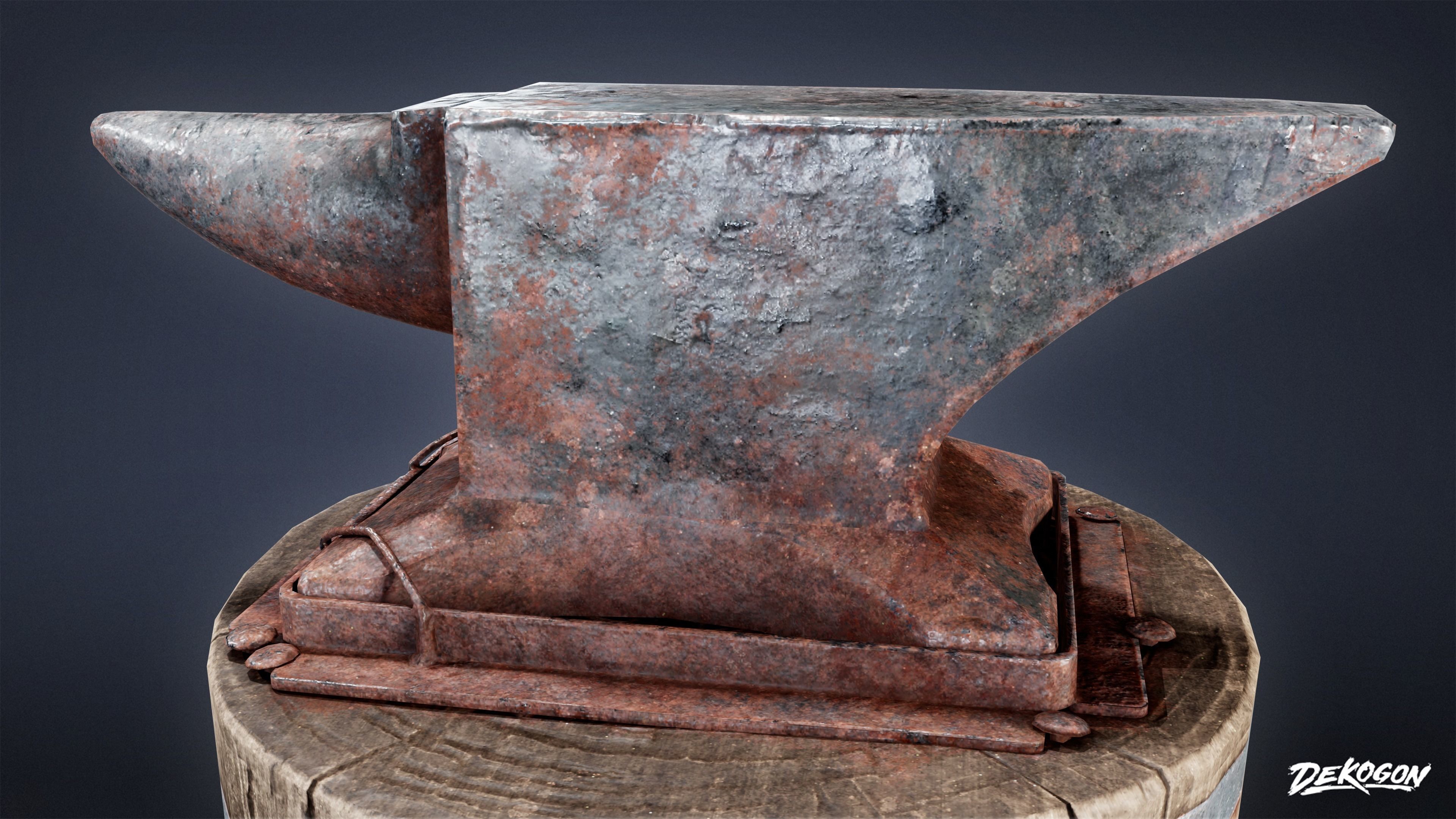 MEDIEVAL - Anvil 01 - LOW POLY Low-poly 3D model_6