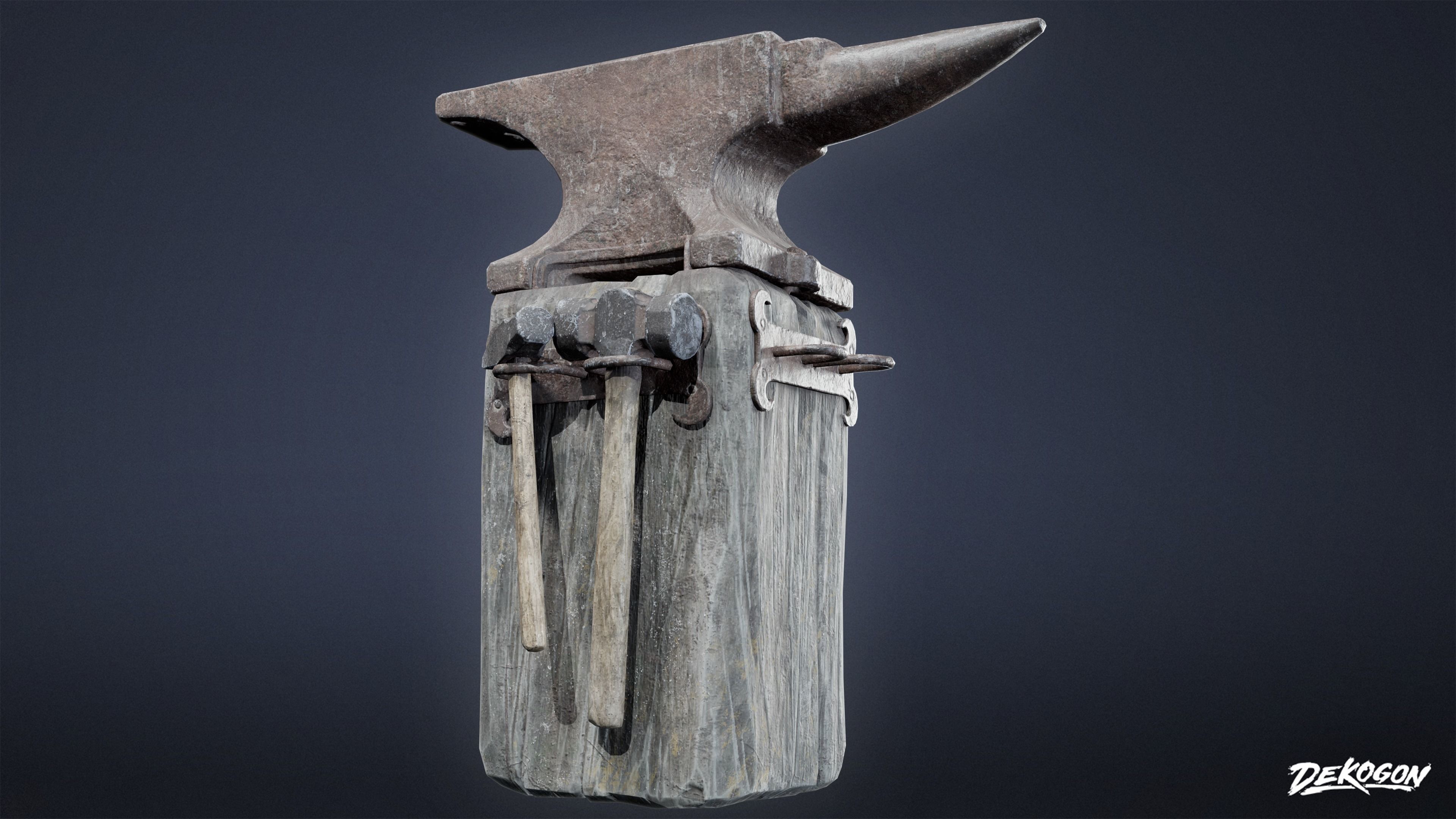 MEDIEVAL - Anvil 02 - LOW POLY Low-poly 3D model_4