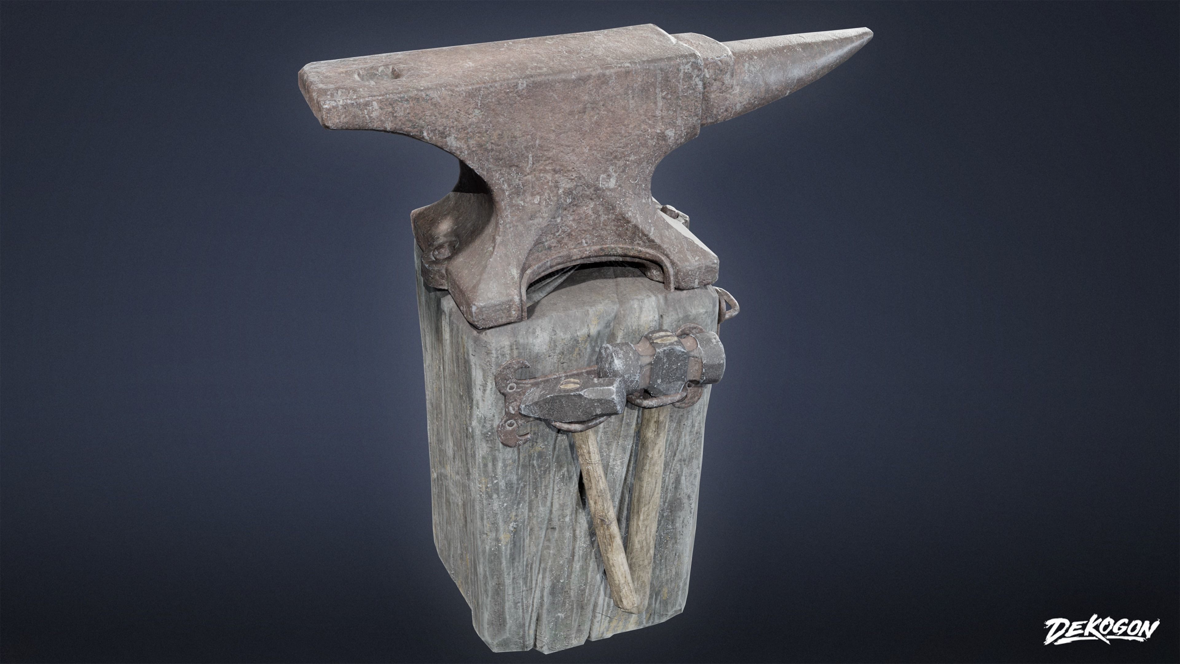 MEDIEVAL - Anvil 02 - LOW POLY Low-poly 3D model_5