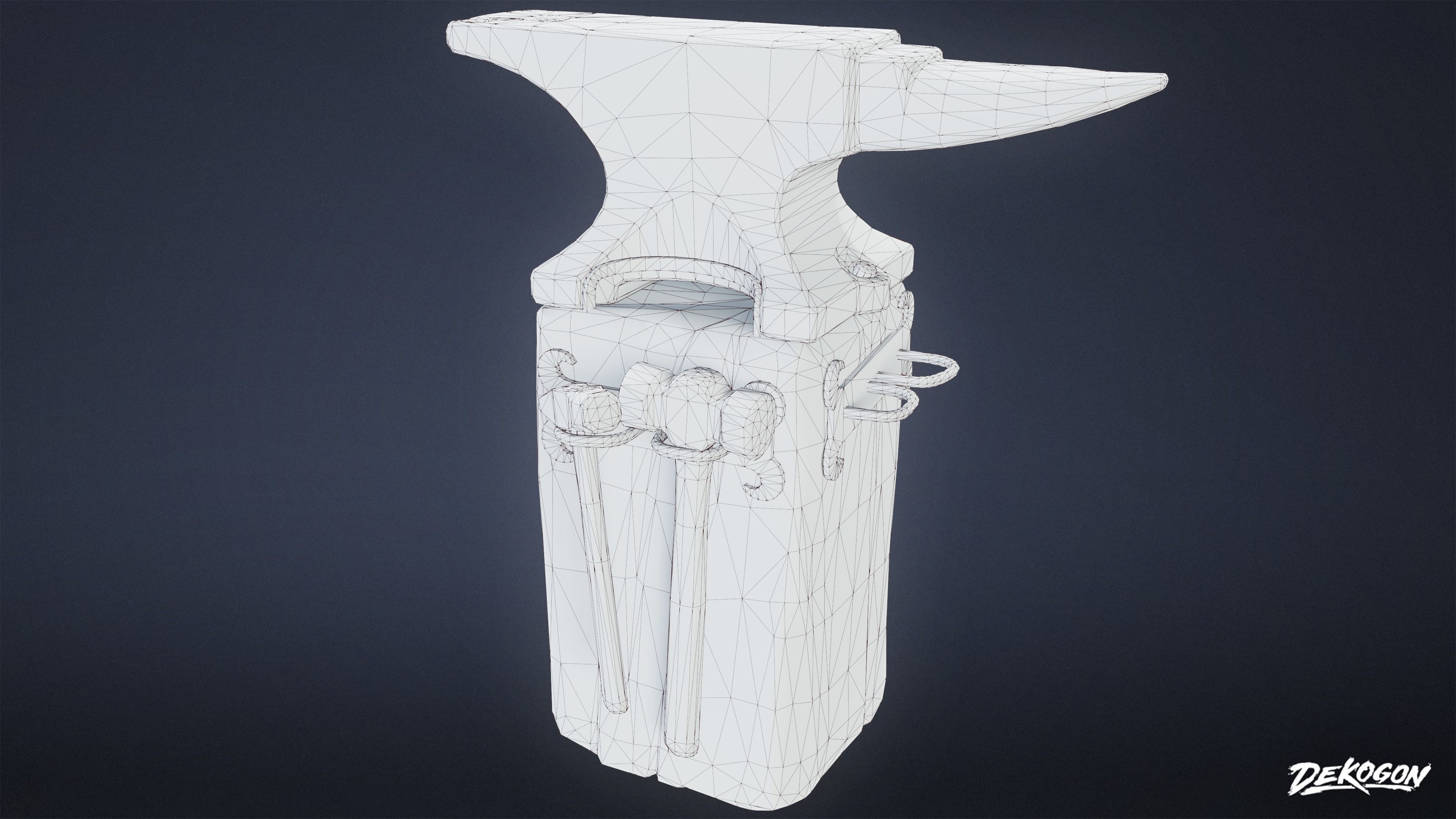 MEDIEVAL - Anvil 02 - LOW POLY Low-poly 3D model_8