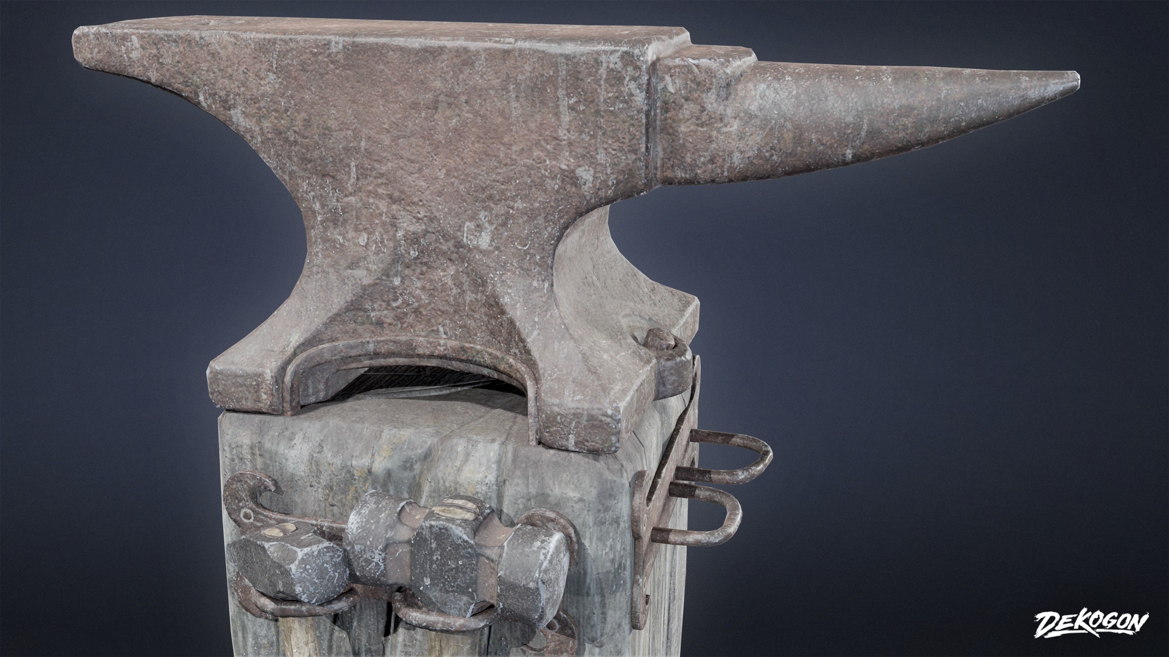 MEDIEVAL - Anvil 02 - LOW POLY Low-poly 3D model_6