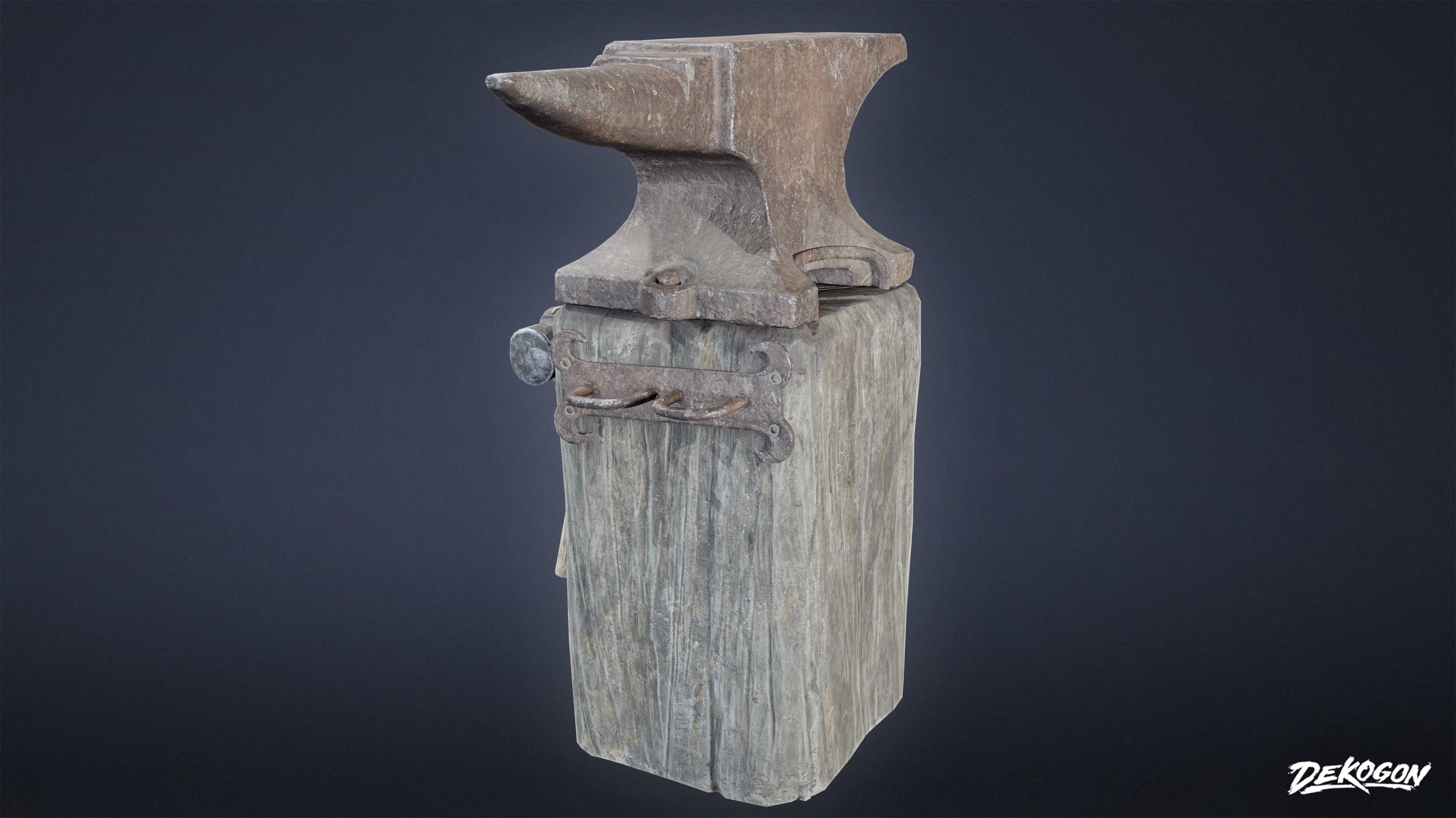 MEDIEVAL - Anvil 02 - LOW POLY Low-poly 3D model_3