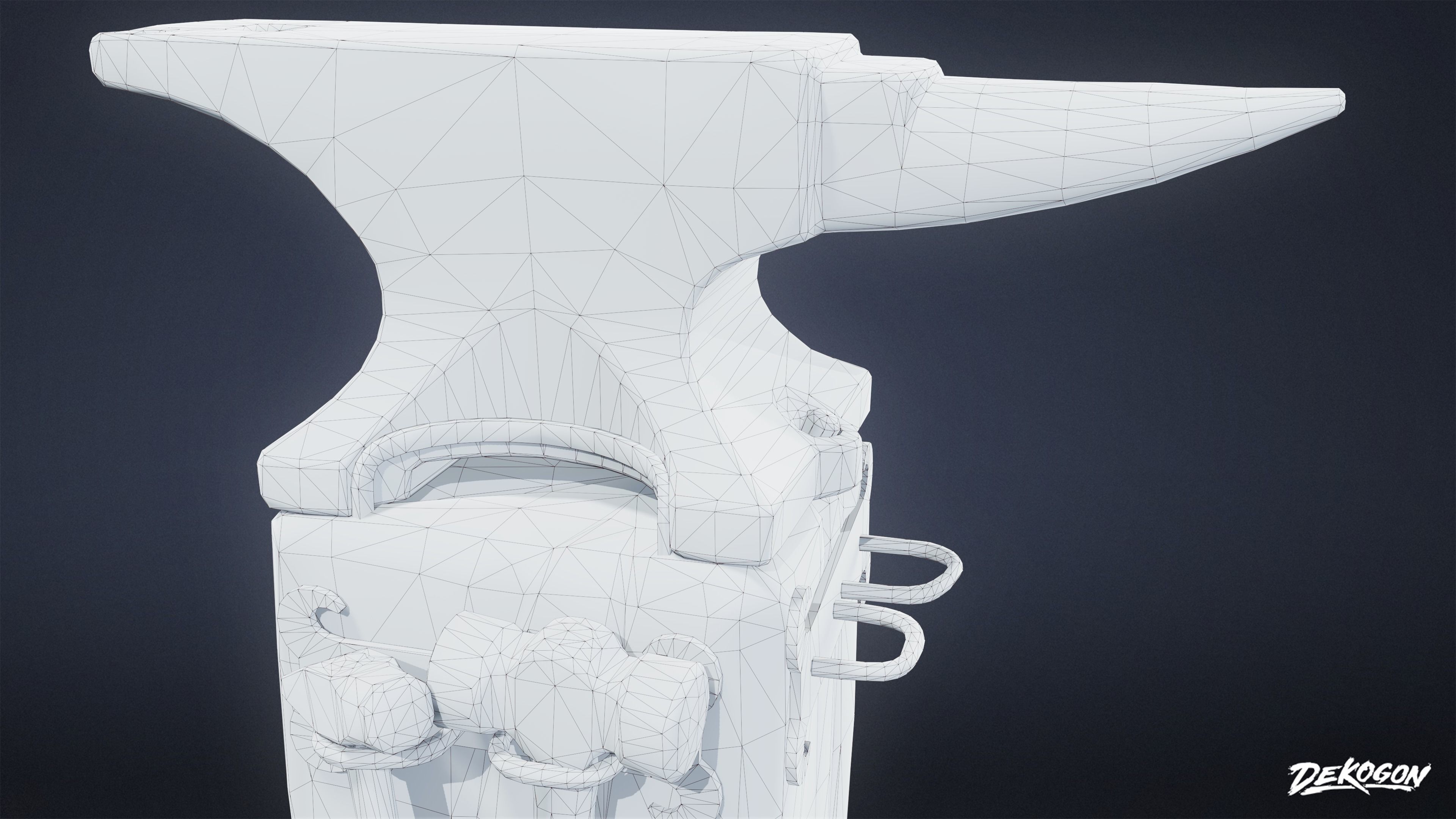 MEDIEVAL - Anvil 02 - LOW POLY Low-poly 3D model_7