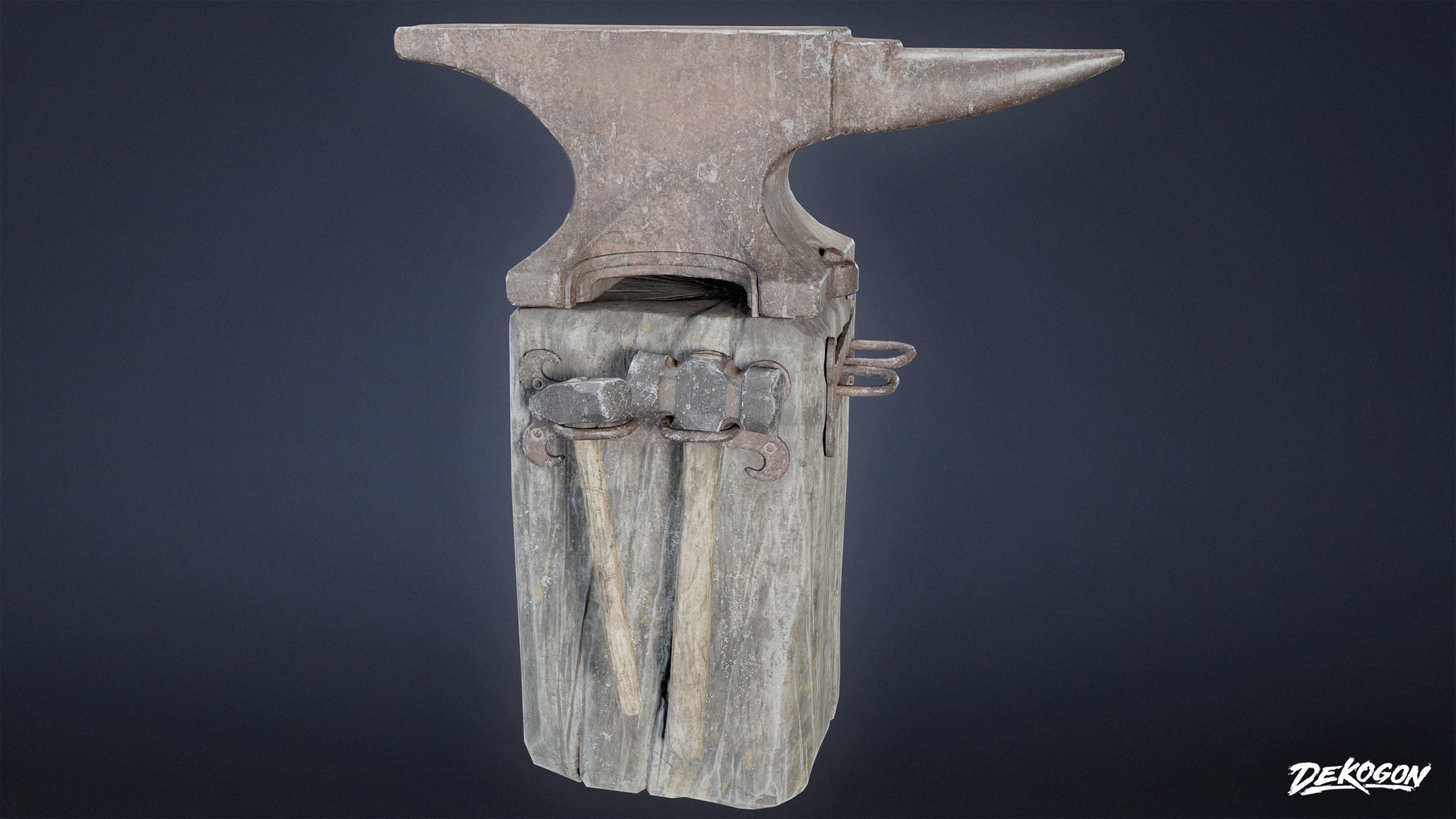 MEDIEVAL - Anvil 02 - LOW POLY Low-poly 3D model_2