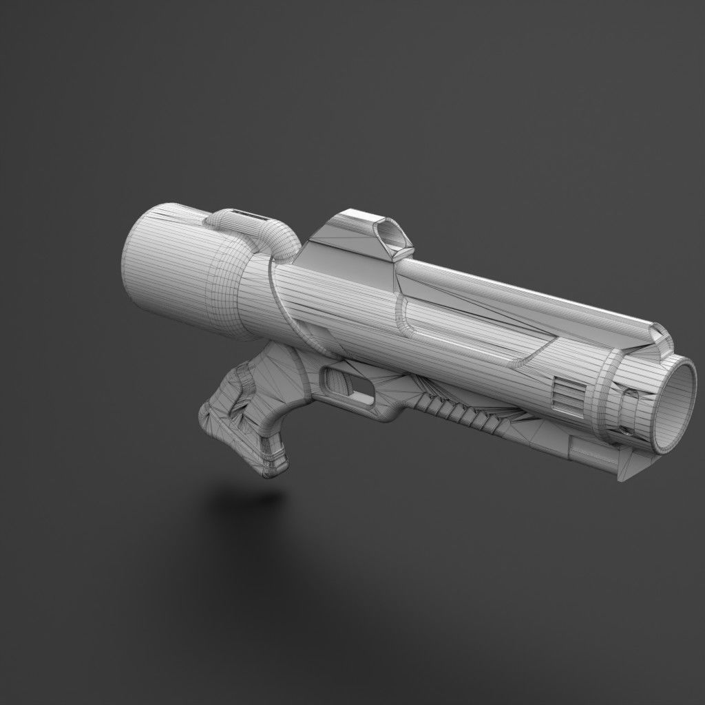 Sci-fi flame gun 3D model_9