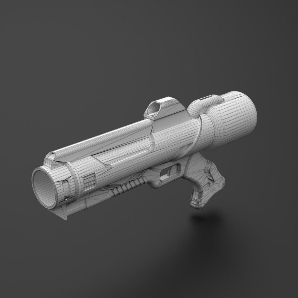 Sci-fi flame gun 3D model_8