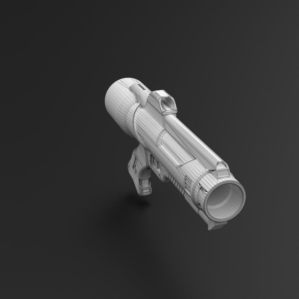 Sci-fi flame gun 3D model_10