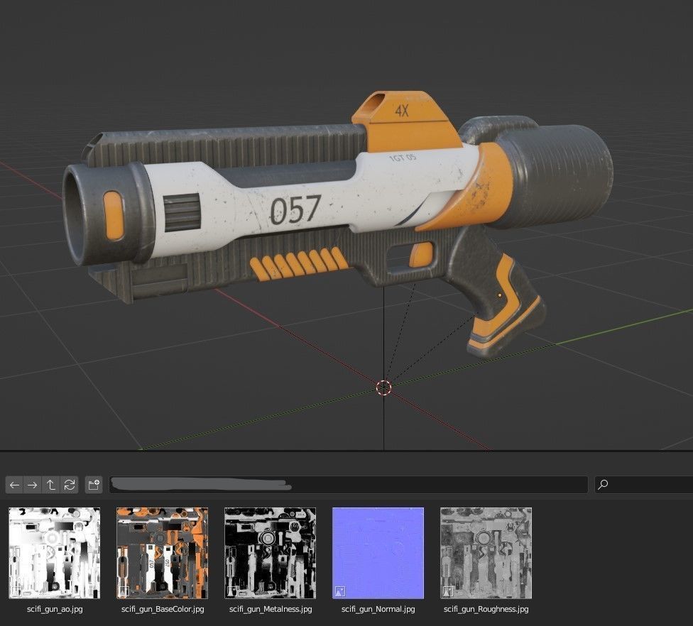 Sci-fi flame gun 3D model_14
