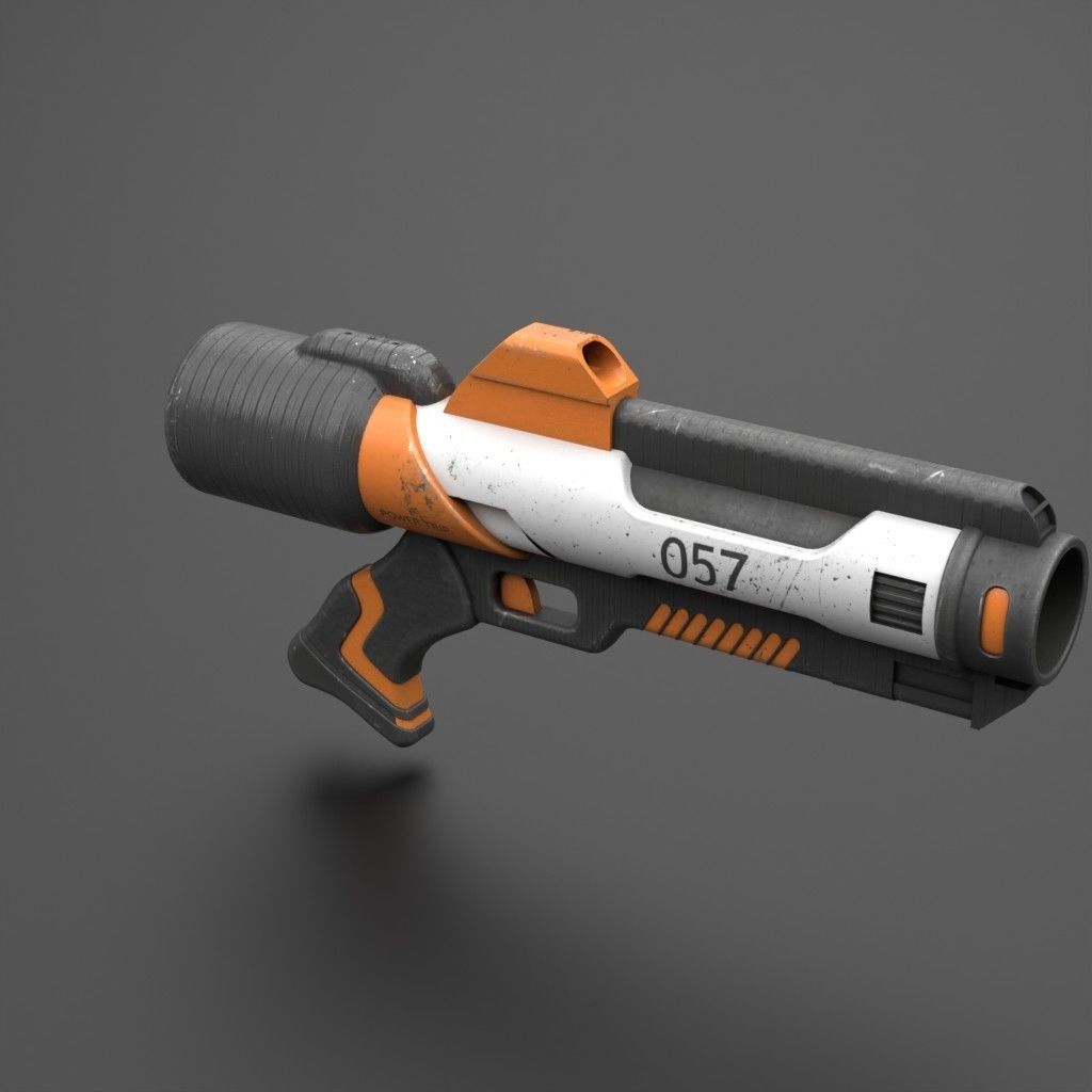 Sci-fi flame gun 3D model_6