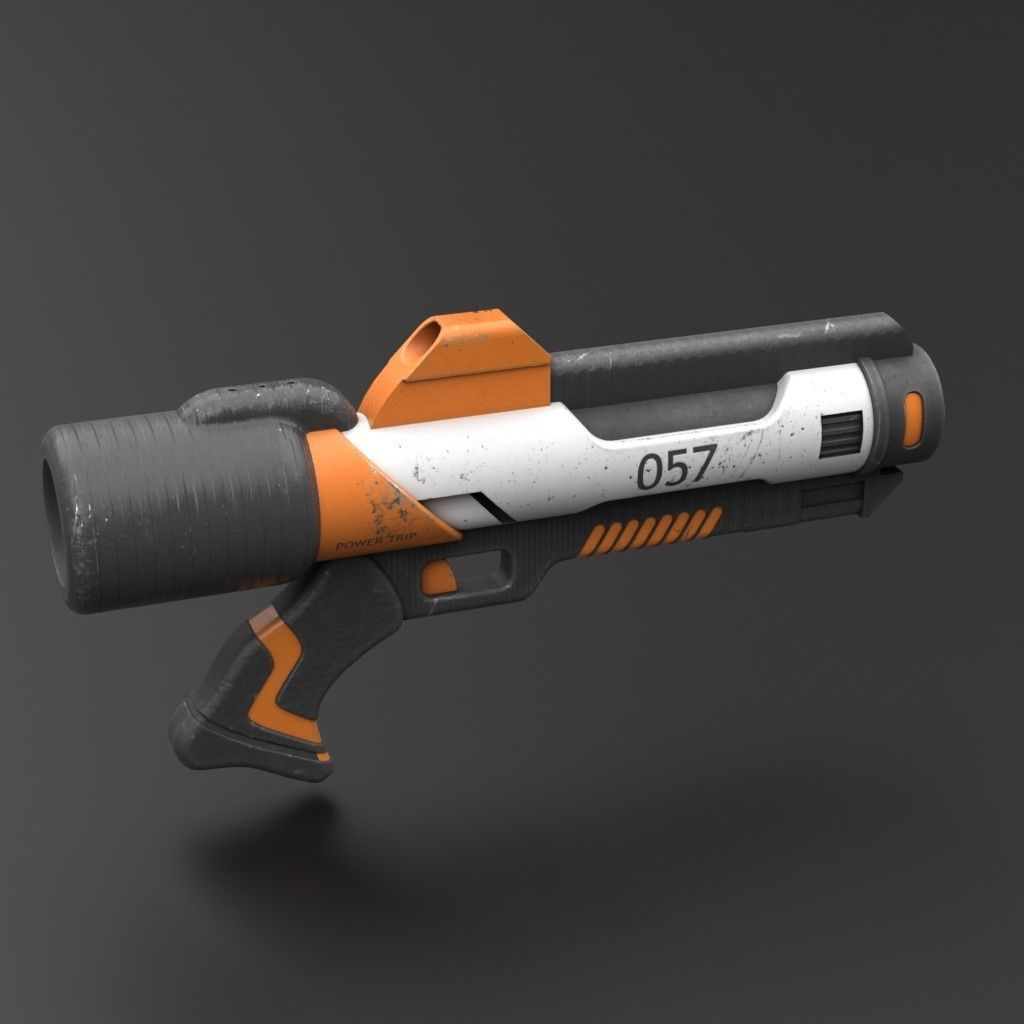 Sci-fi flame gun 3D model_5