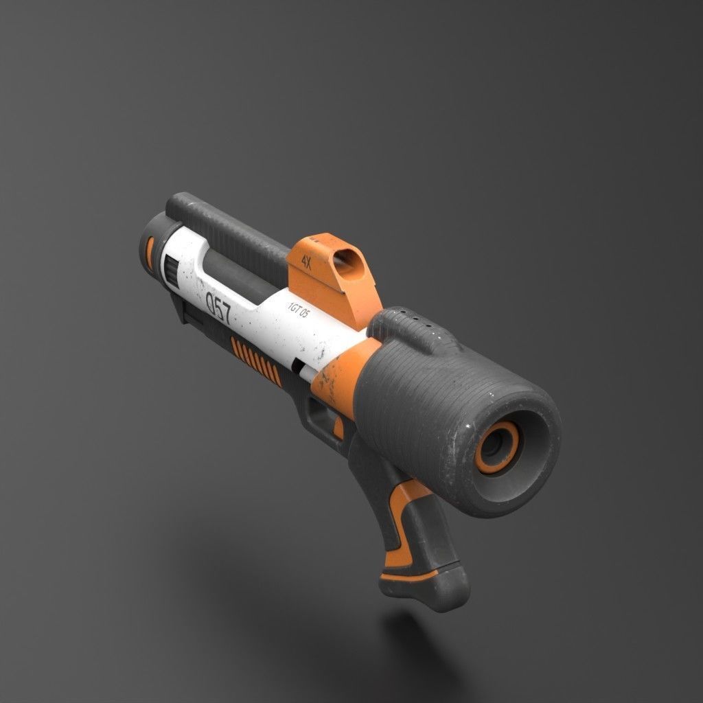 Sci-fi flame gun 3D model_3