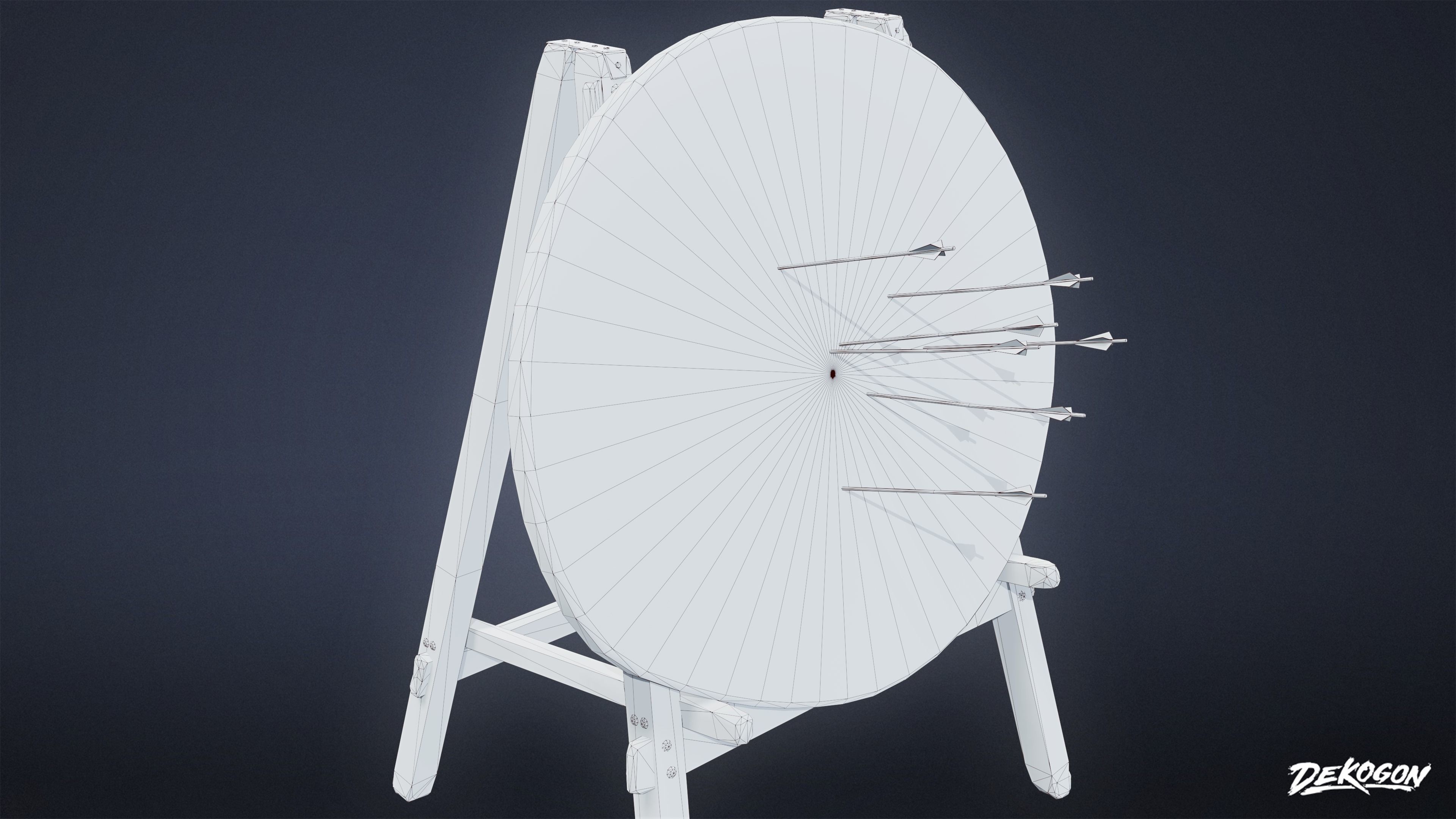 MEDIEVAL - Archery Target 01 - LOW POLY Low-poly 3D model_7