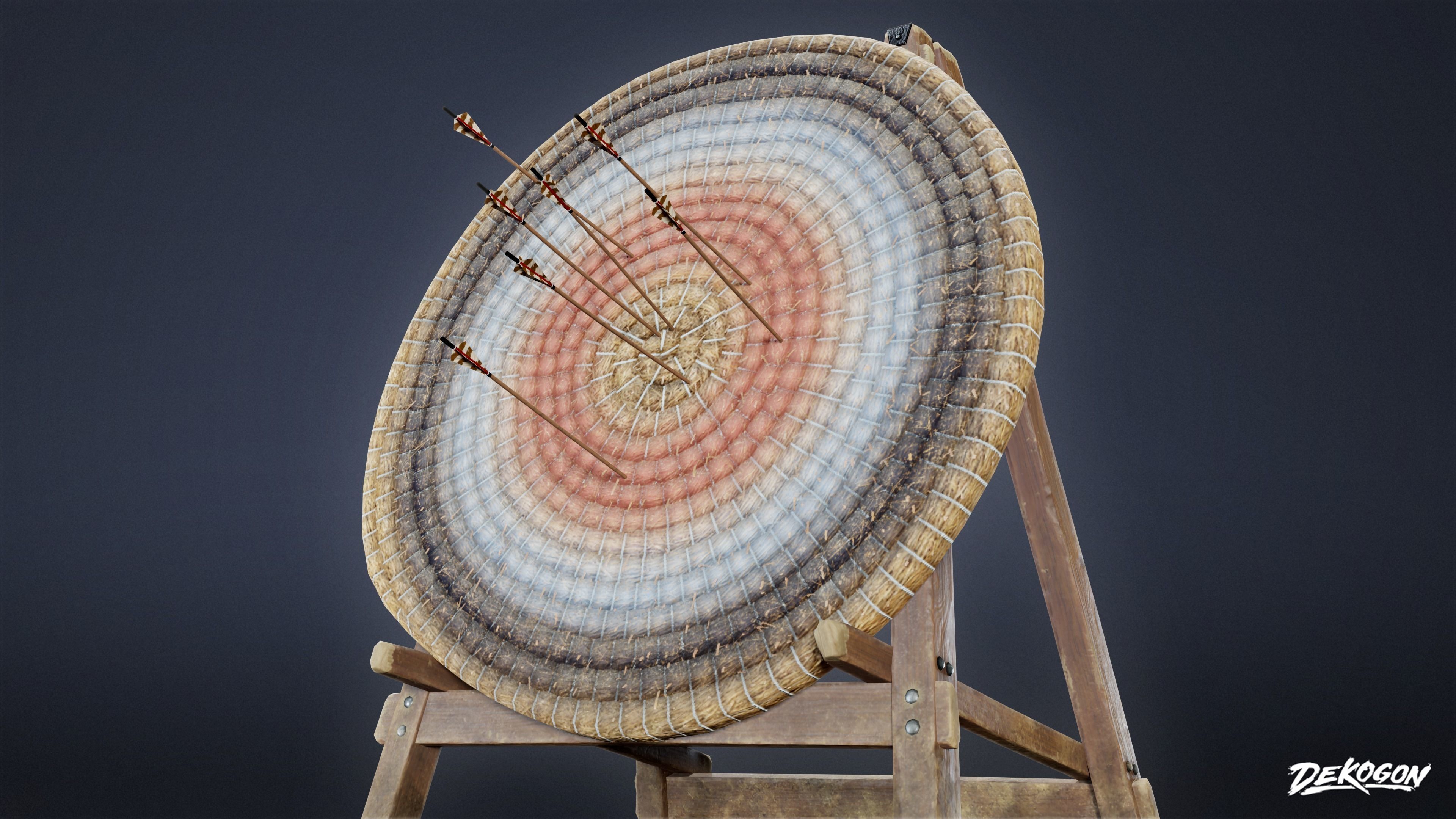 MEDIEVAL - Archery Target 01 - LOW POLY Low-poly 3D model_4