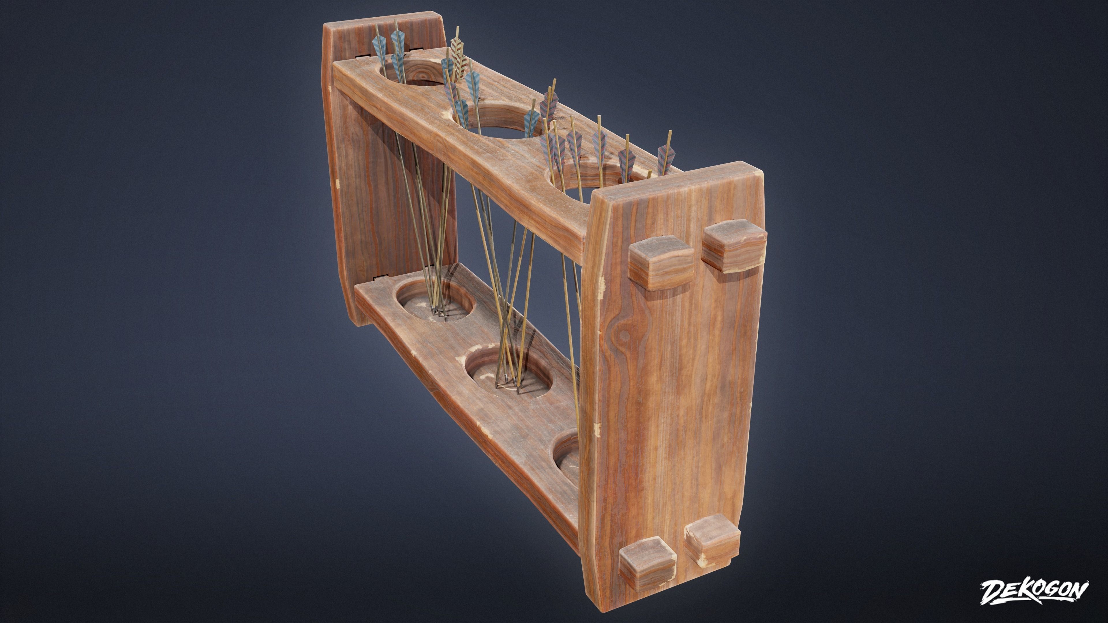 MEDIEVAL - Arrow Holder 01 - LOW POLY Low-poly 3D model_3