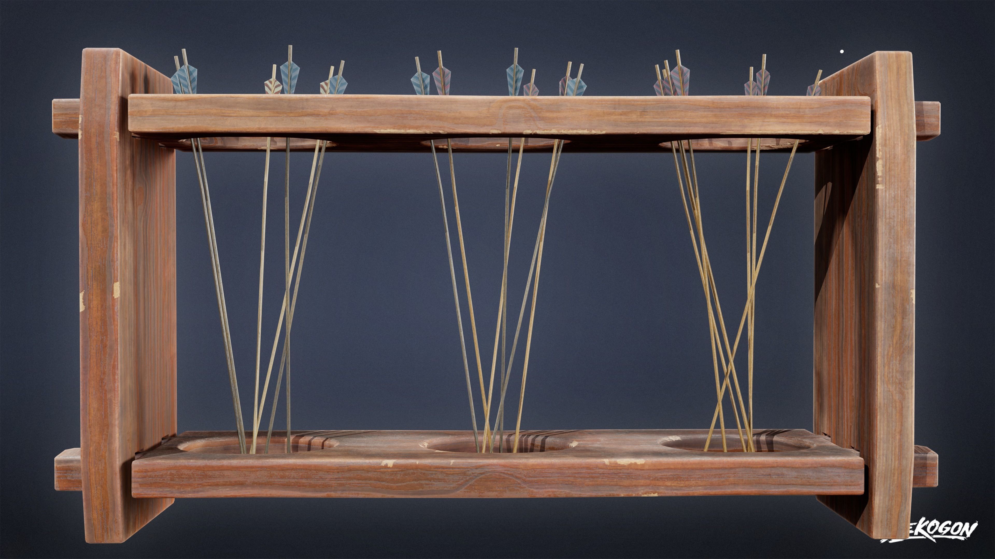 MEDIEVAL - Arrow Holder 01 - LOW POLY Low-poly 3D model_2