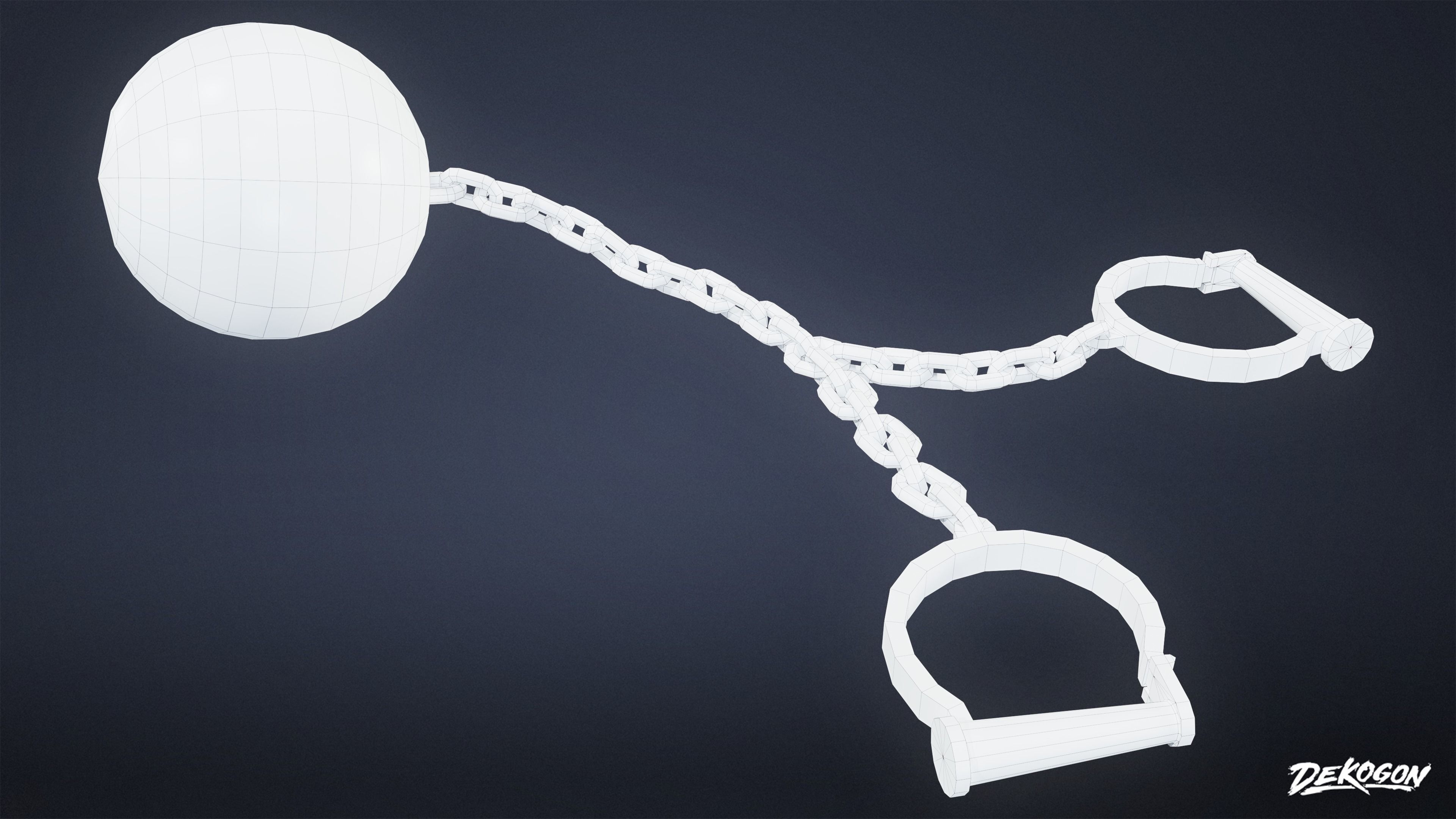 MEDIEVAL - Ball and Chain 01 - LOW POLY Low-poly 3D model_2