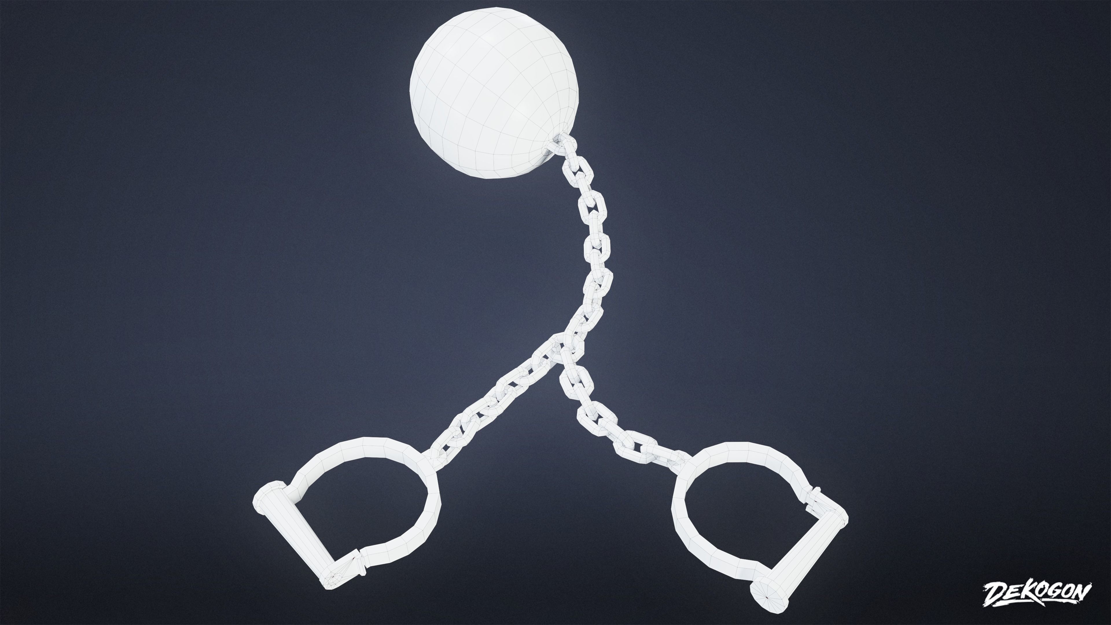 MEDIEVAL - Ball and Chain 01 - LOW POLY Low-poly 3D model_1