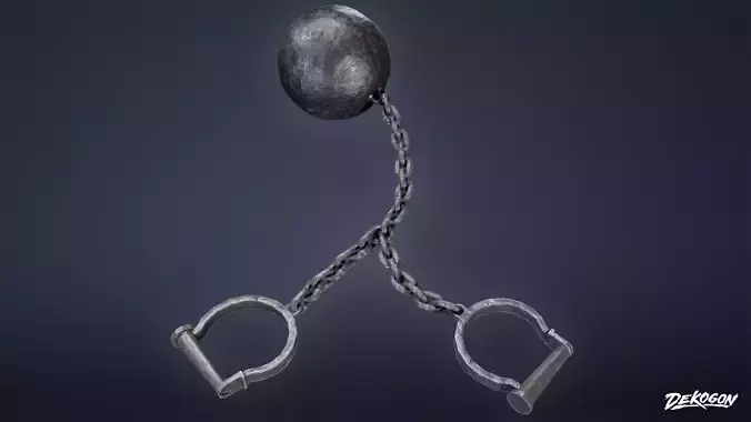 MEDIEVAL - Ball and Chain 01 - LOW POLY Low-poly 3D model