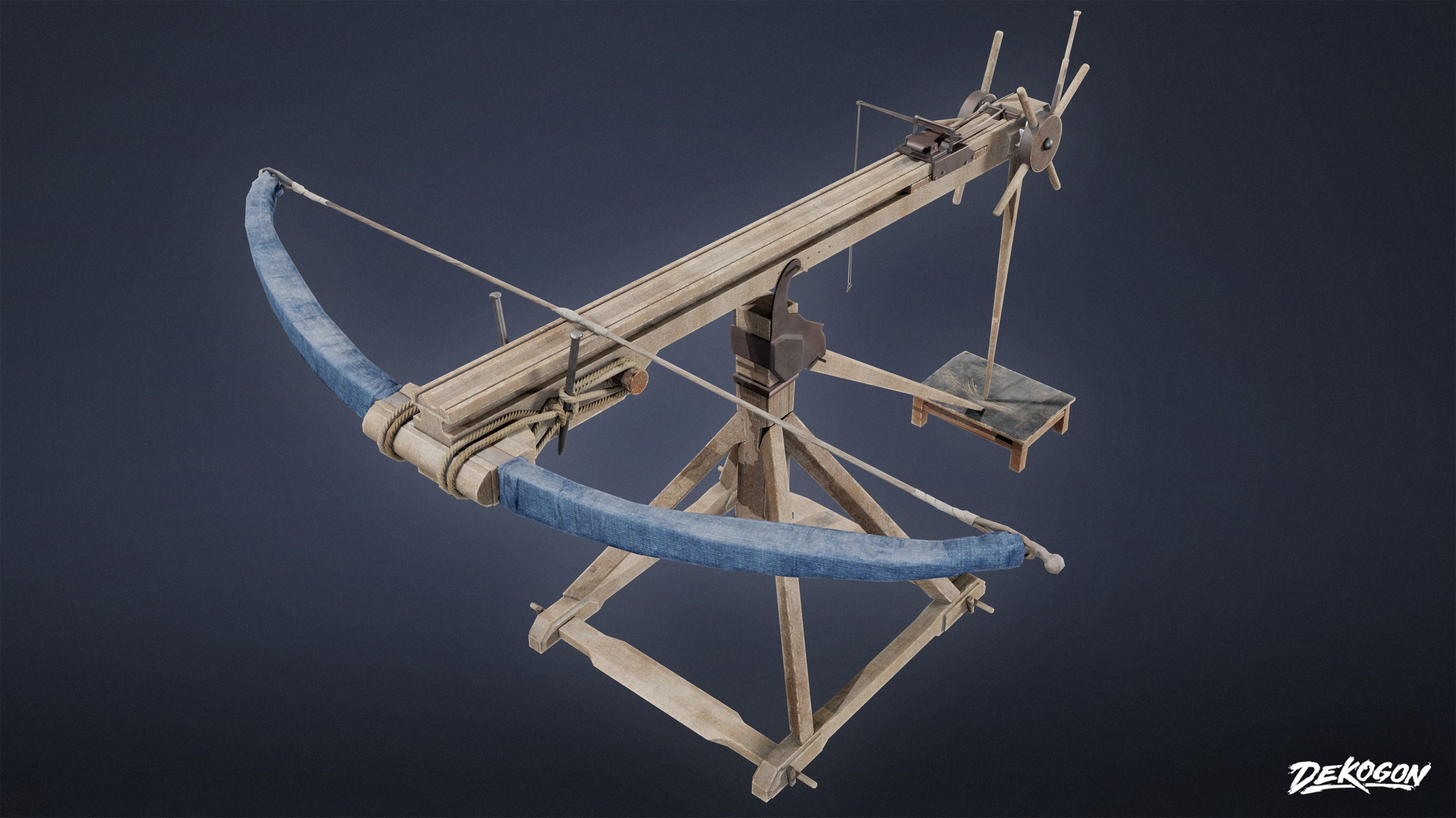 MEDIEVAL - Ballista 01 - LOW POLY Low-poly 3D model_3