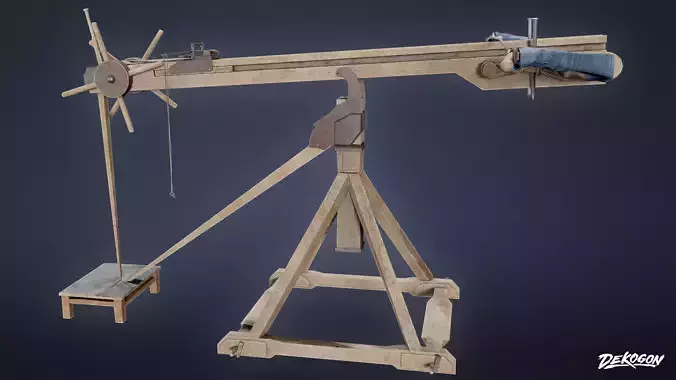 MEDIEVAL - Ballista 01 - LOW POLY Low-poly 3D model
