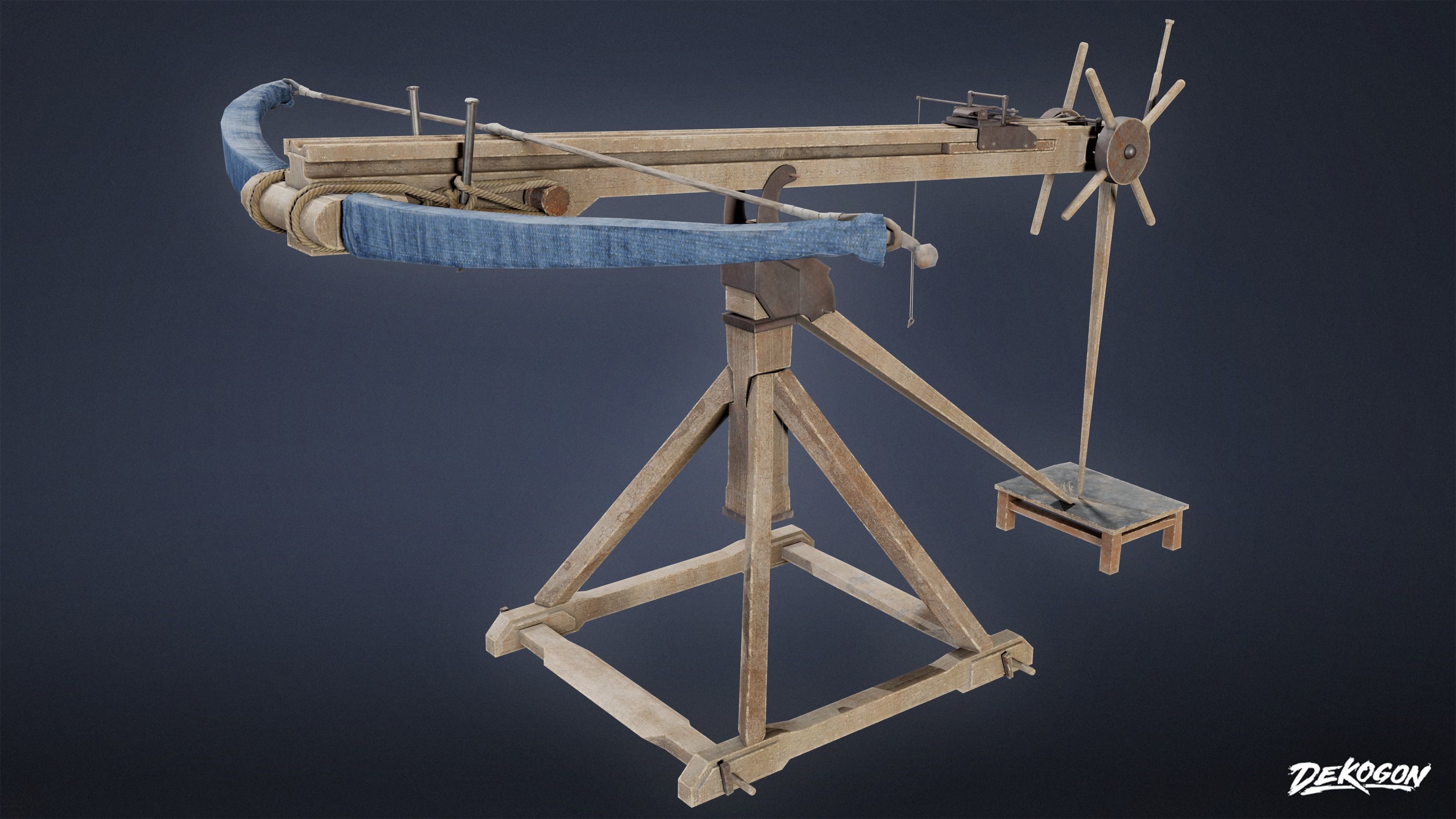 MEDIEVAL - Ballista 01 - LOW POLY Low-poly 3D model_1