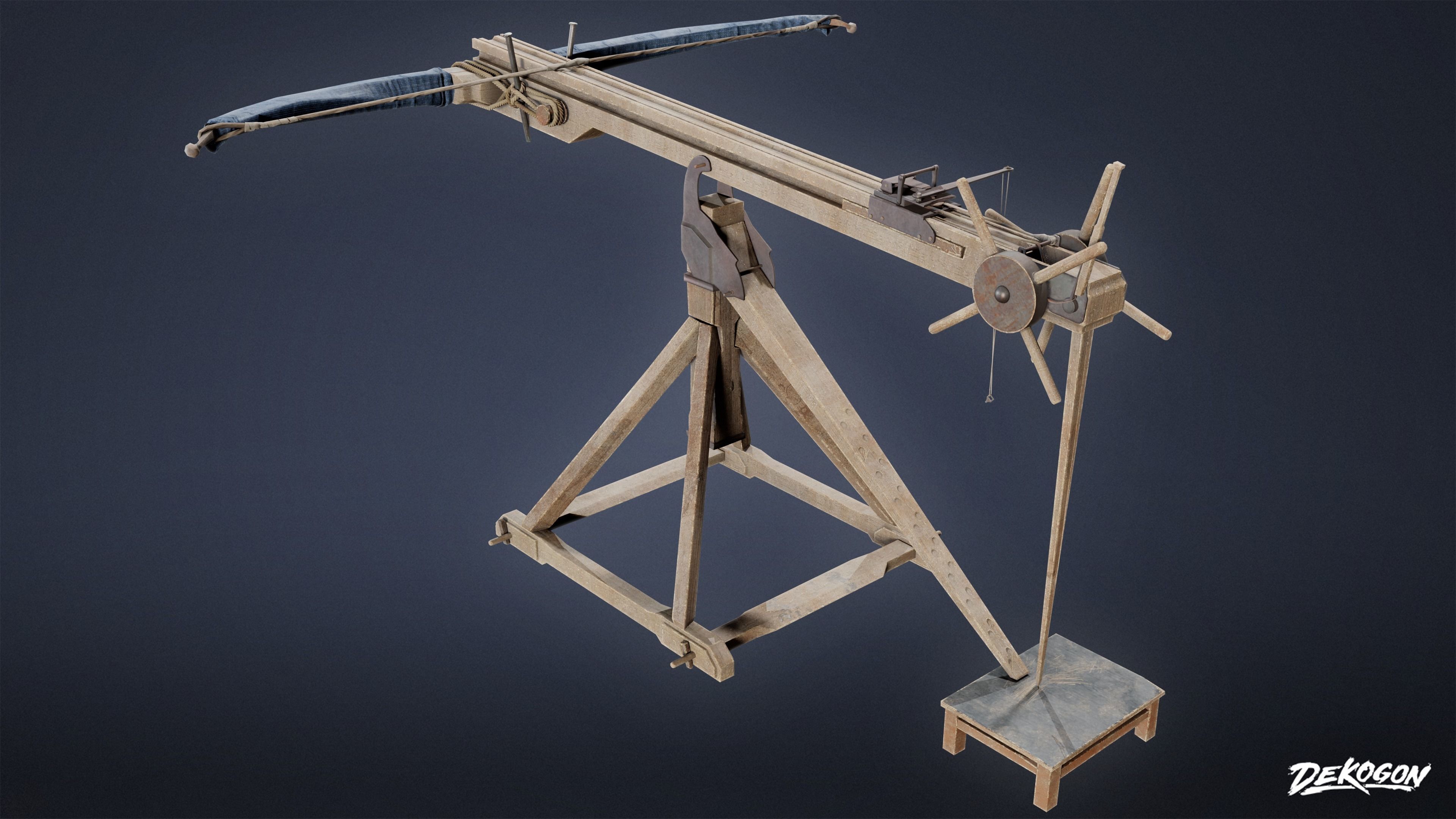 MEDIEVAL - Ballista 01 - LOW POLY Low-poly 3D model_5