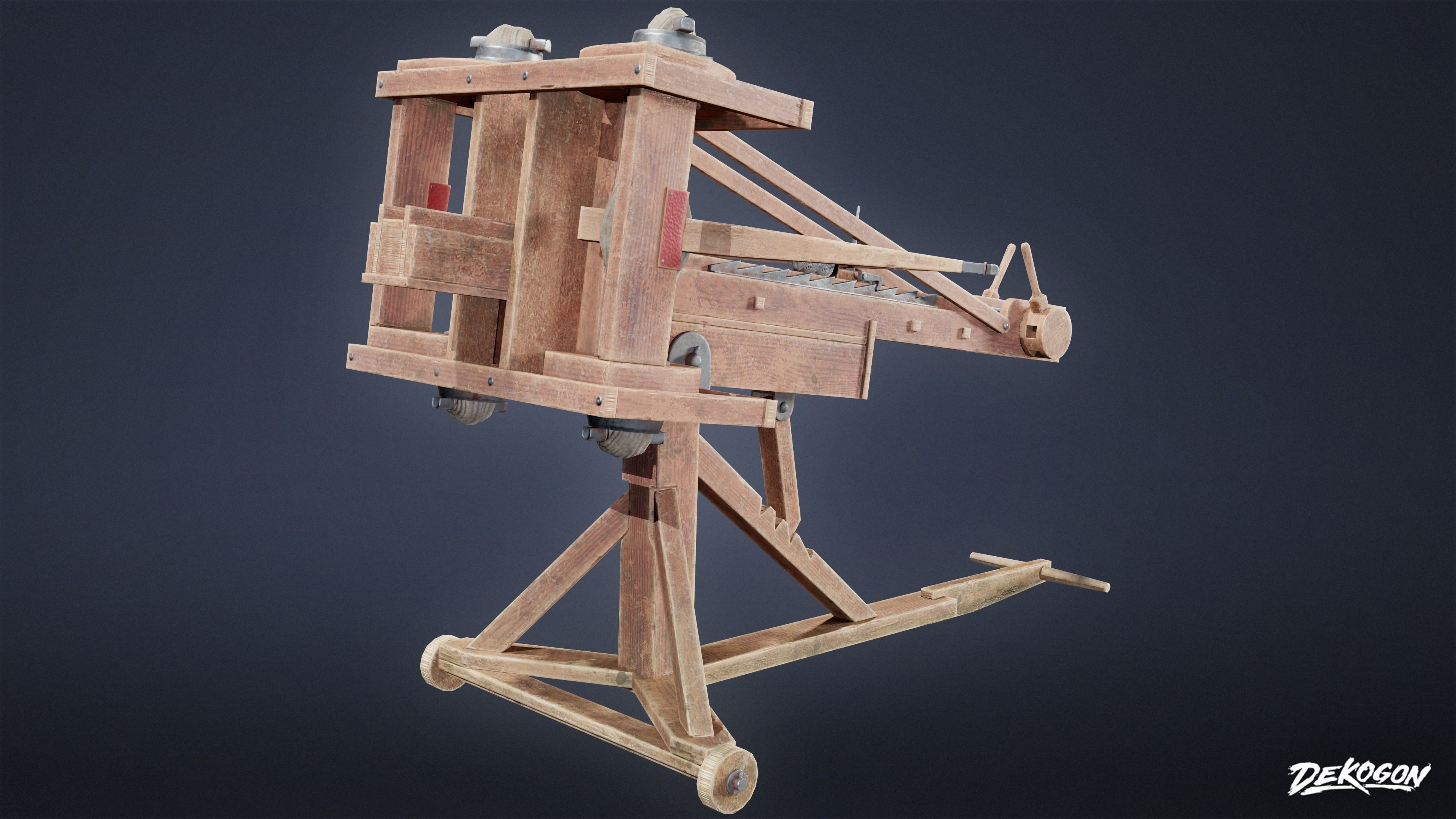 MEDIEVAL - Ballista 02 - LOW POLY Low-poly 3D model_1