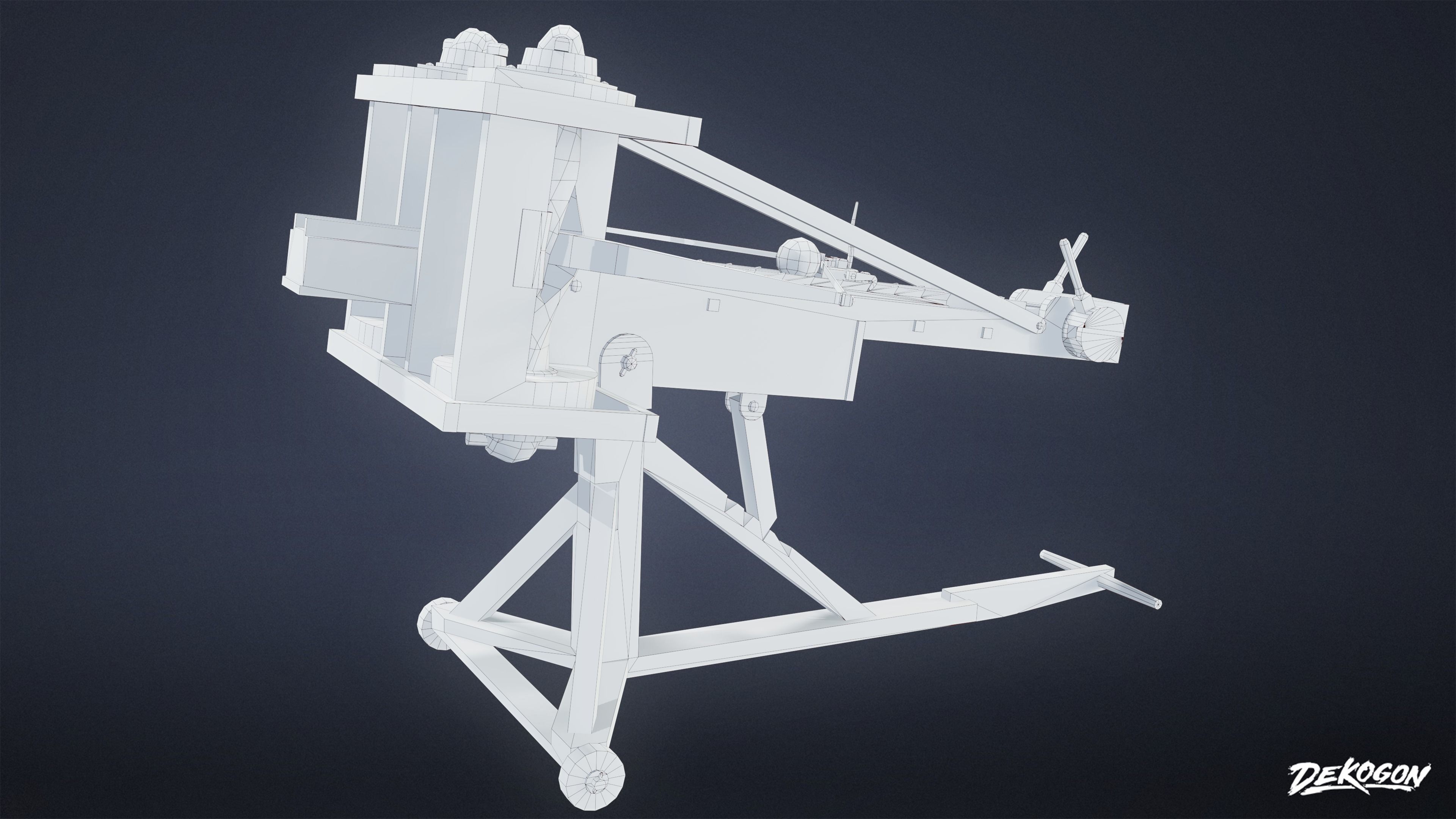 MEDIEVAL - Ballista 02 - LOW POLY Low-poly 3D model_9
