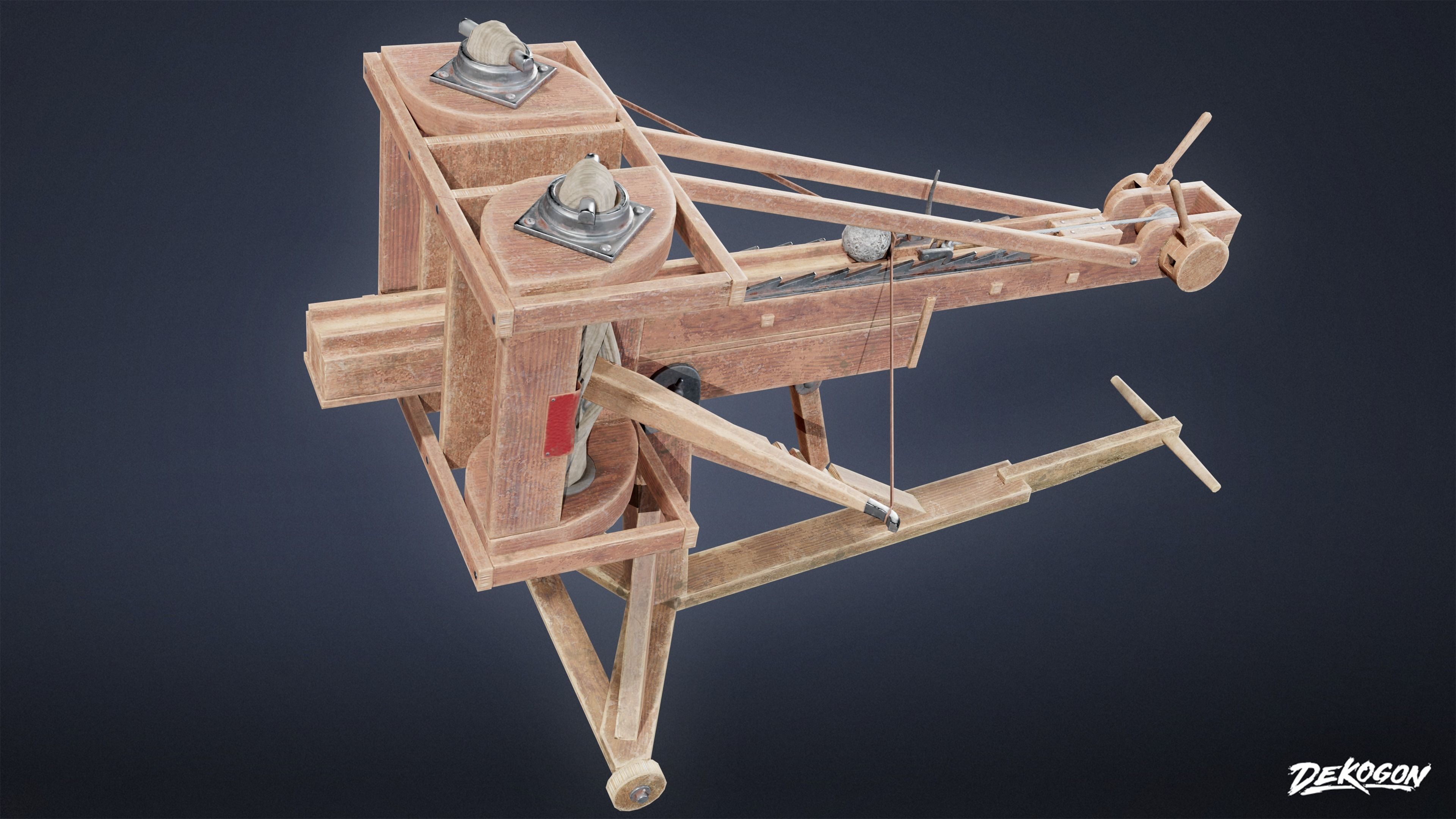 MEDIEVAL - Ballista 02 - LOW POLY Low-poly 3D model_5