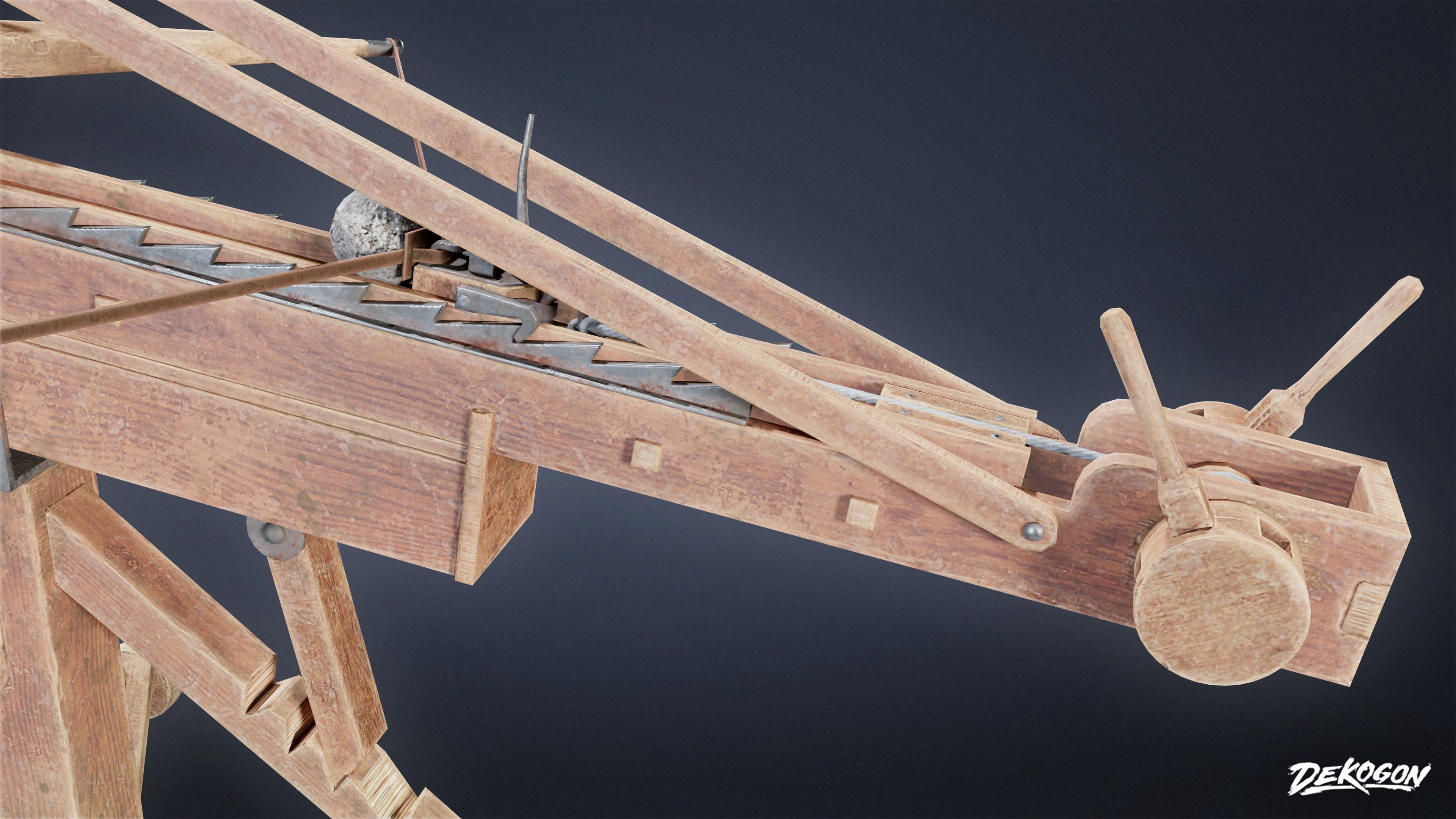 MEDIEVAL - Ballista 02 - LOW POLY Low-poly 3D model_6
