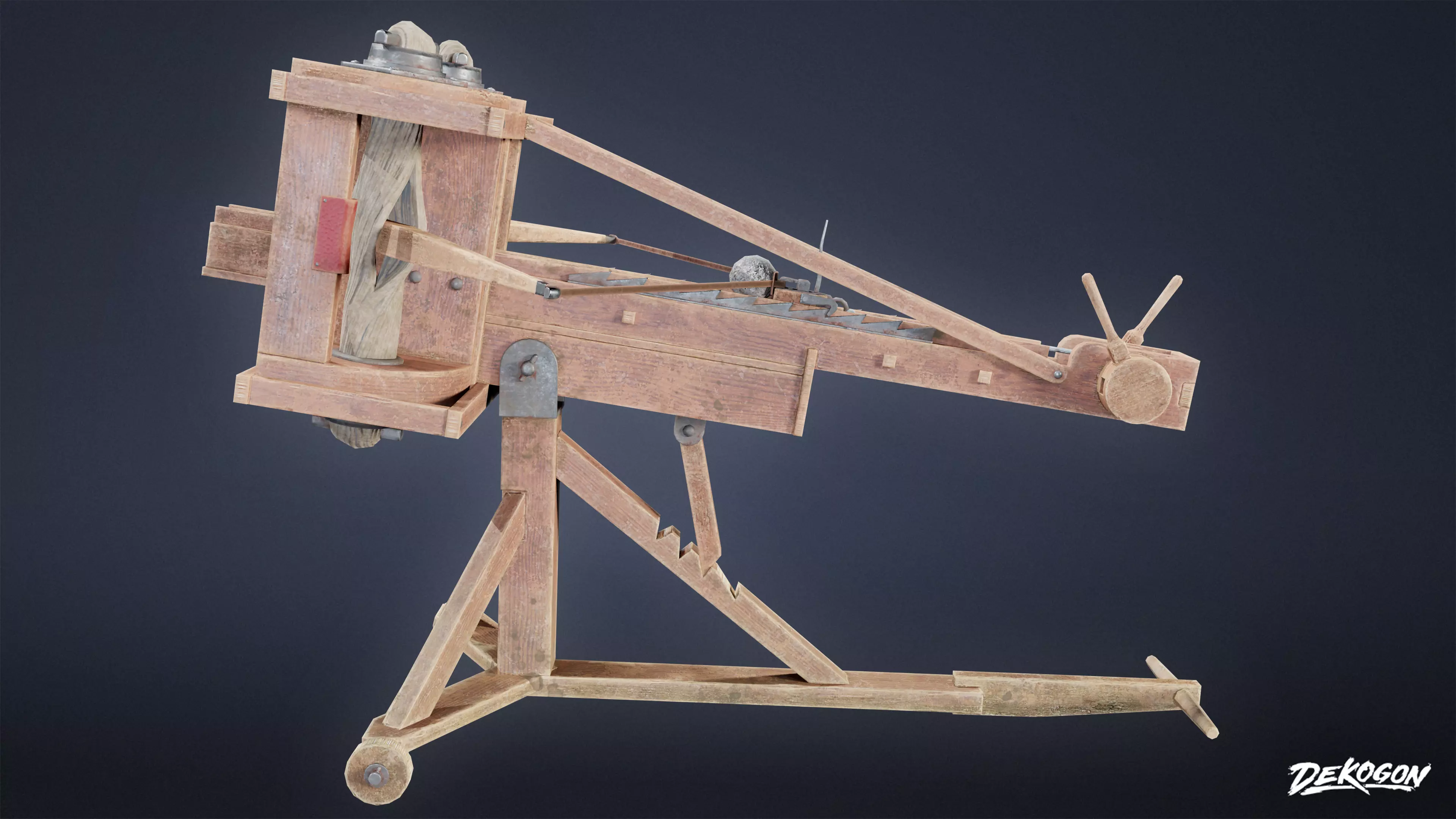 MEDIEVAL - Ballista 02 - LOW POLY Low-poly 3D model_0