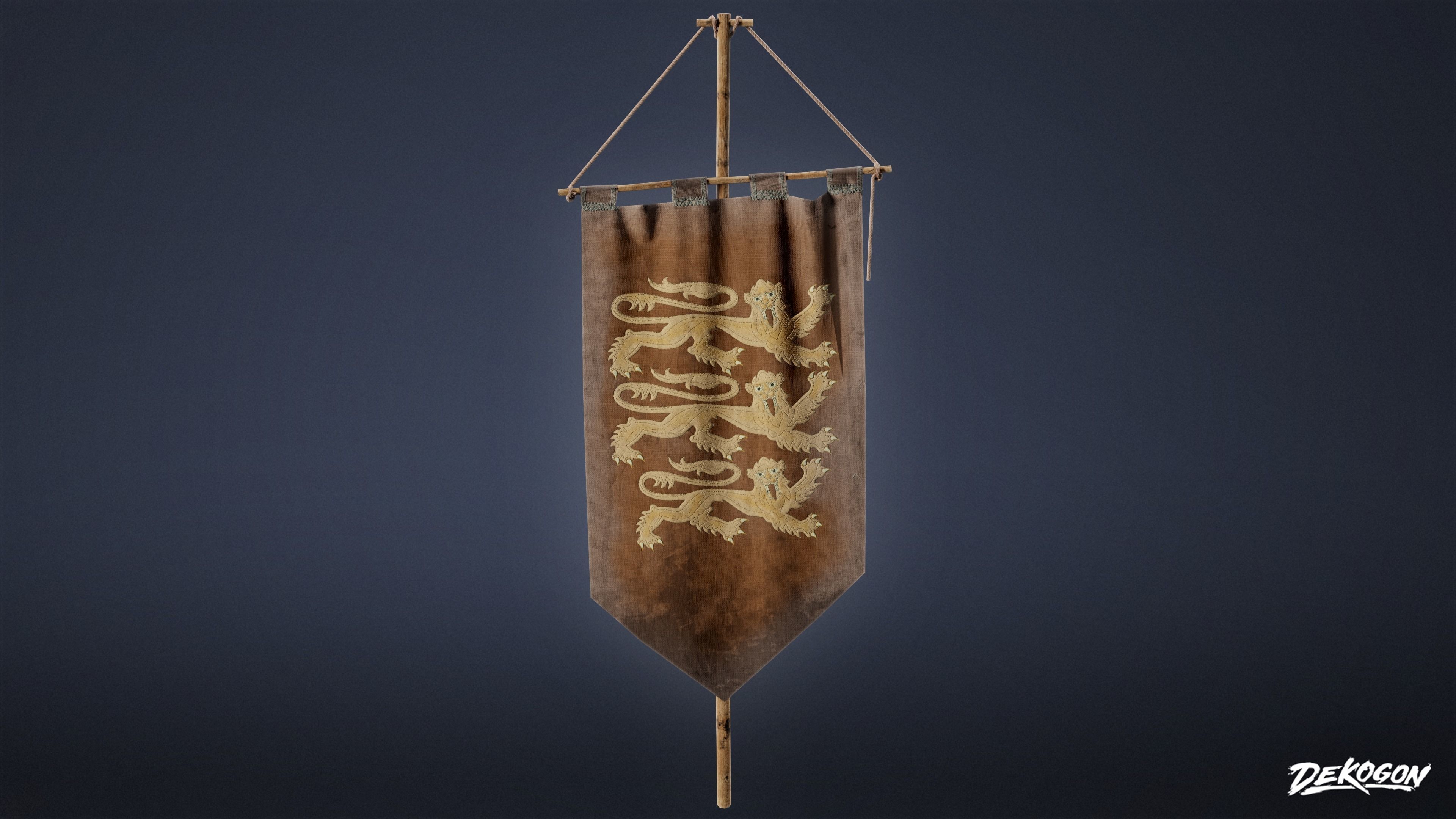 MEDIEVAL - Banner Flag 01 - LOW POLY Low-poly 3D model_1