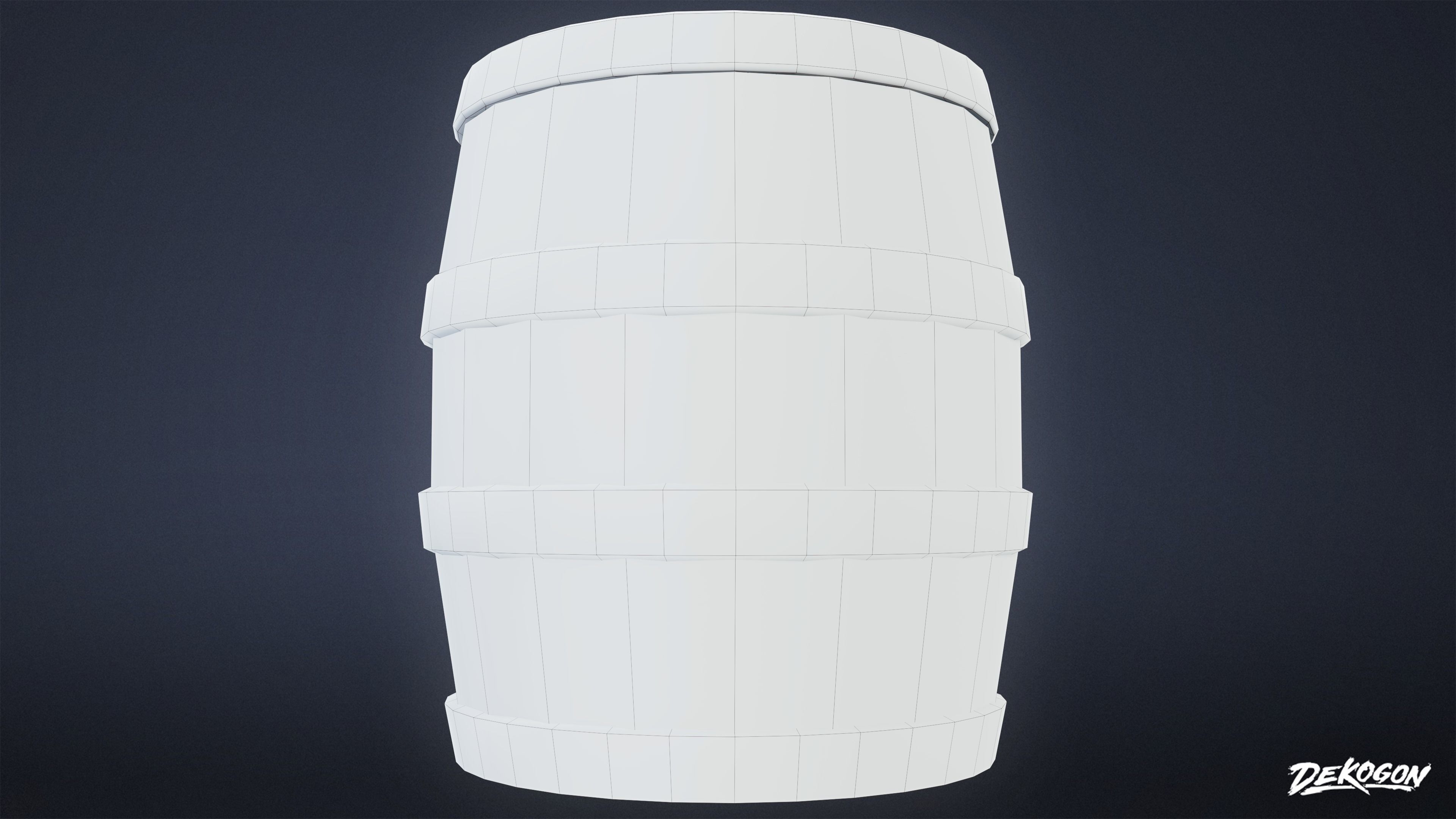 MEDIEVAL - Barrel 01 - LOW POLY Low-poly 3D model_9
