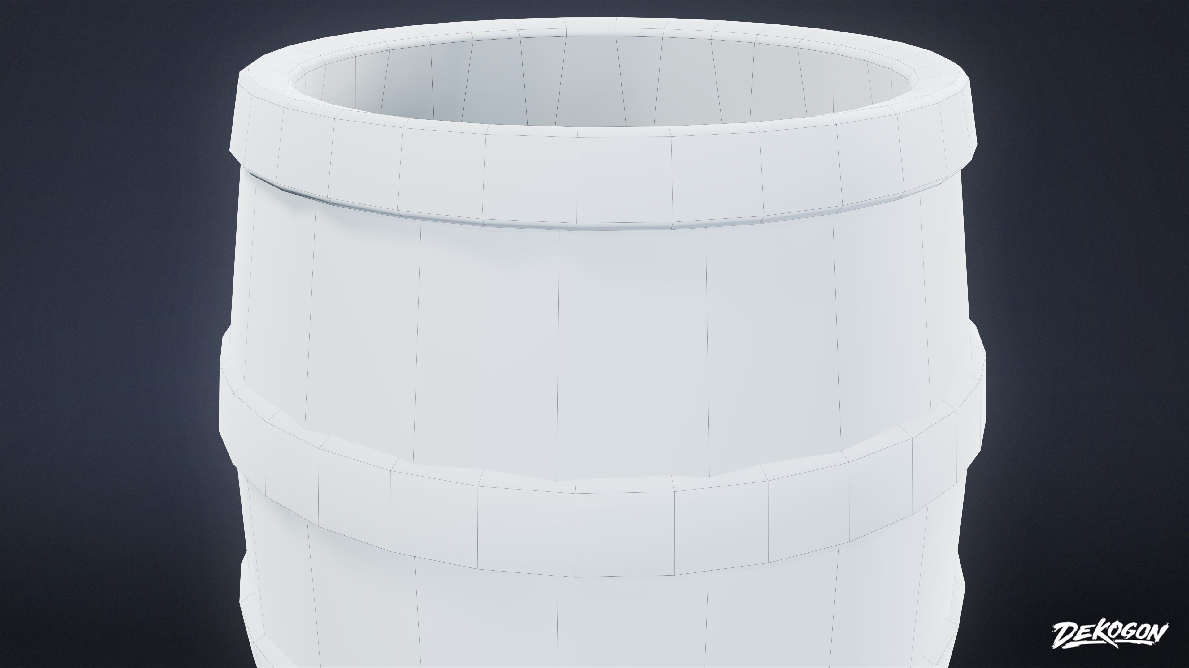 MEDIEVAL - Barrel 01 - LOW POLY Low-poly 3D model_7