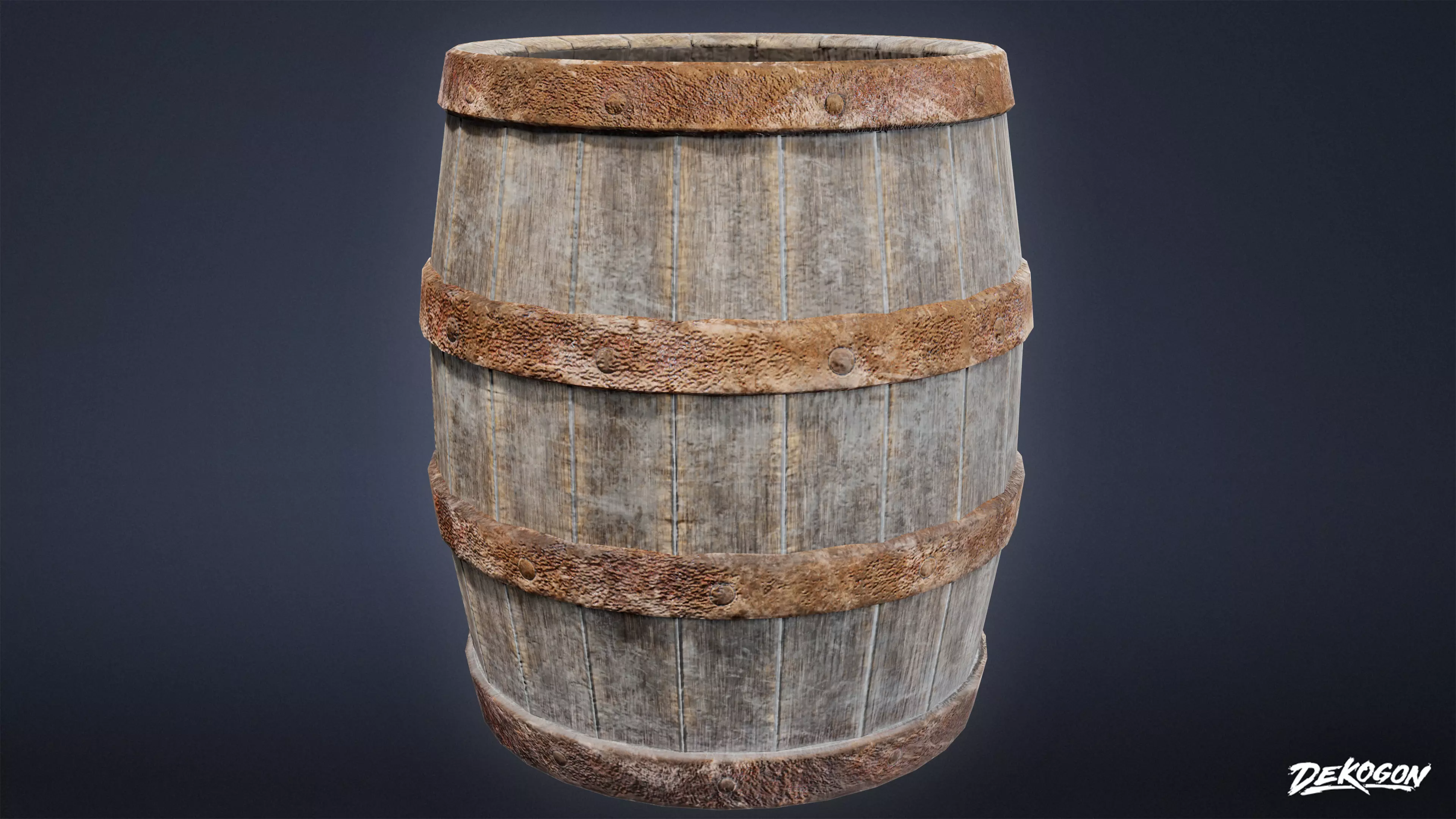 MEDIEVAL - Barrel 01 - LOW POLY Low-poly 3D model_0