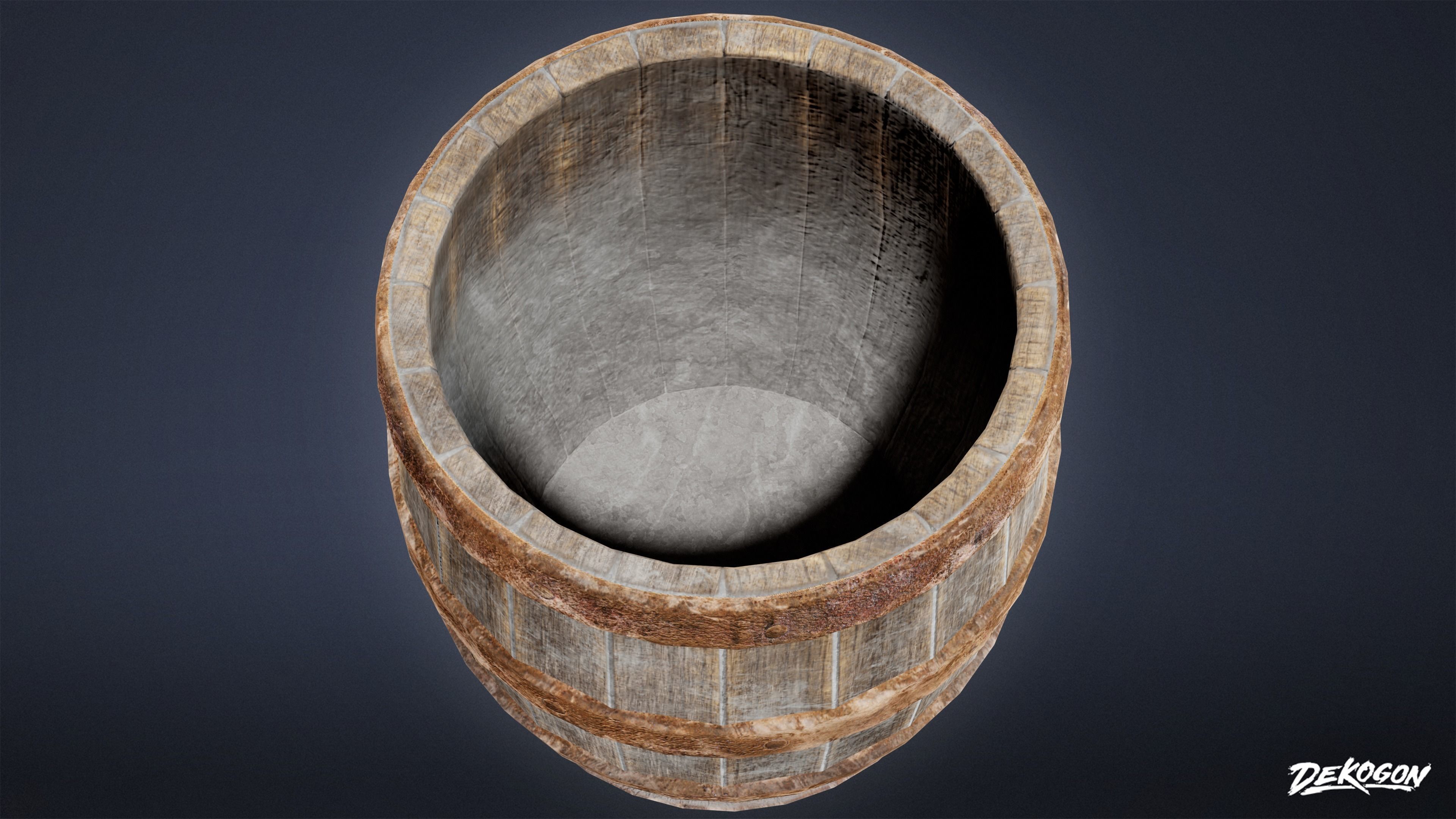 MEDIEVAL - Barrel 01 - LOW POLY Low-poly 3D model_4