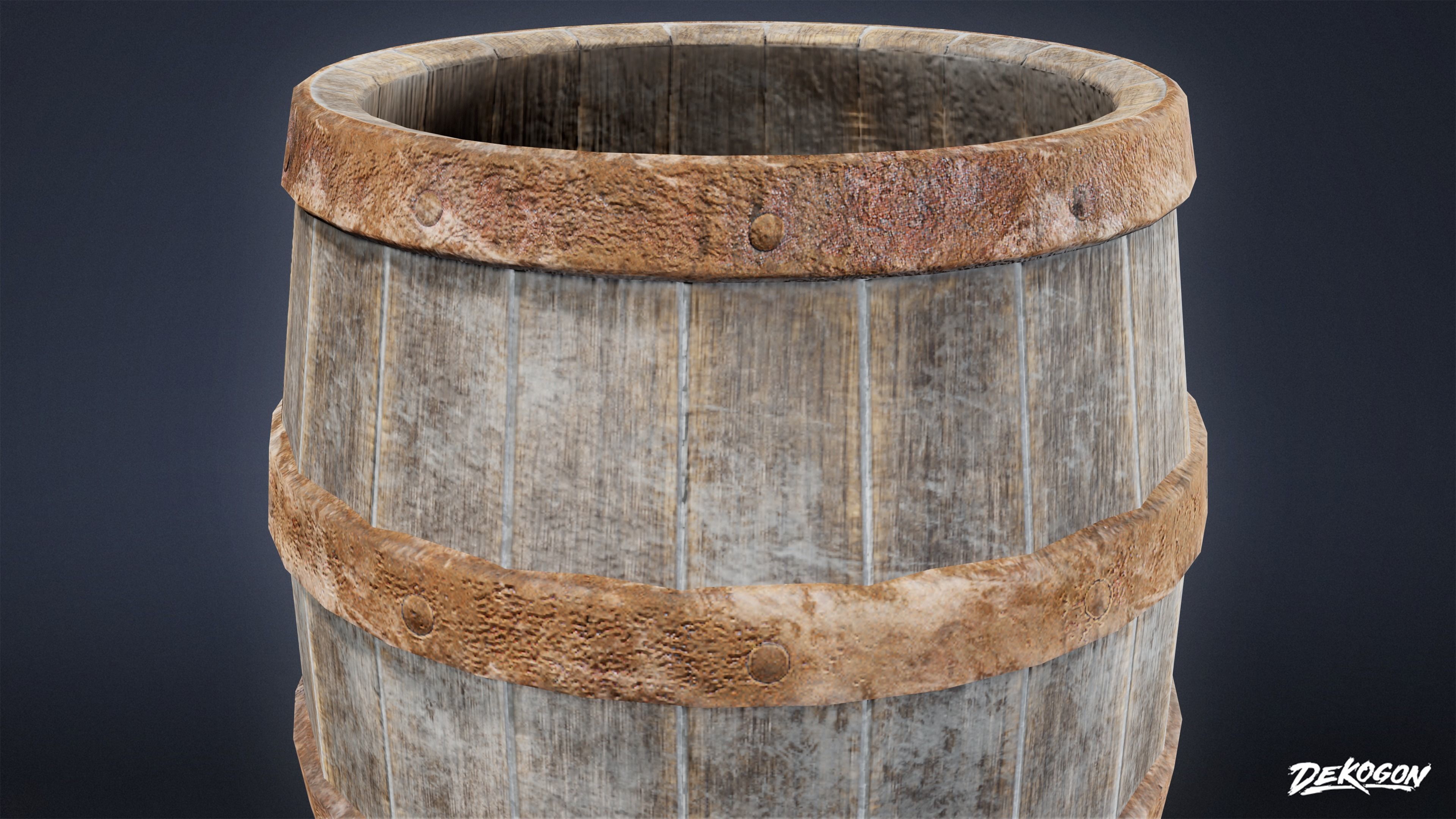 MEDIEVAL - Barrel 01 - LOW POLY Low-poly 3D model_6