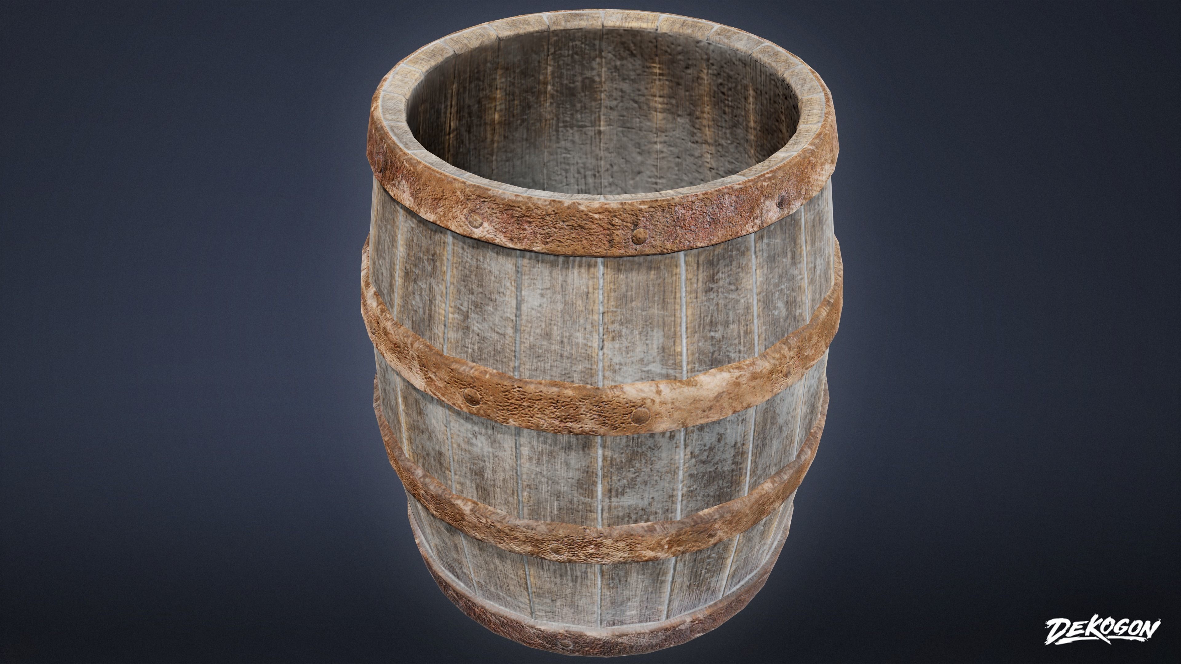 MEDIEVAL - Barrel 01 - LOW POLY Low-poly 3D model_3