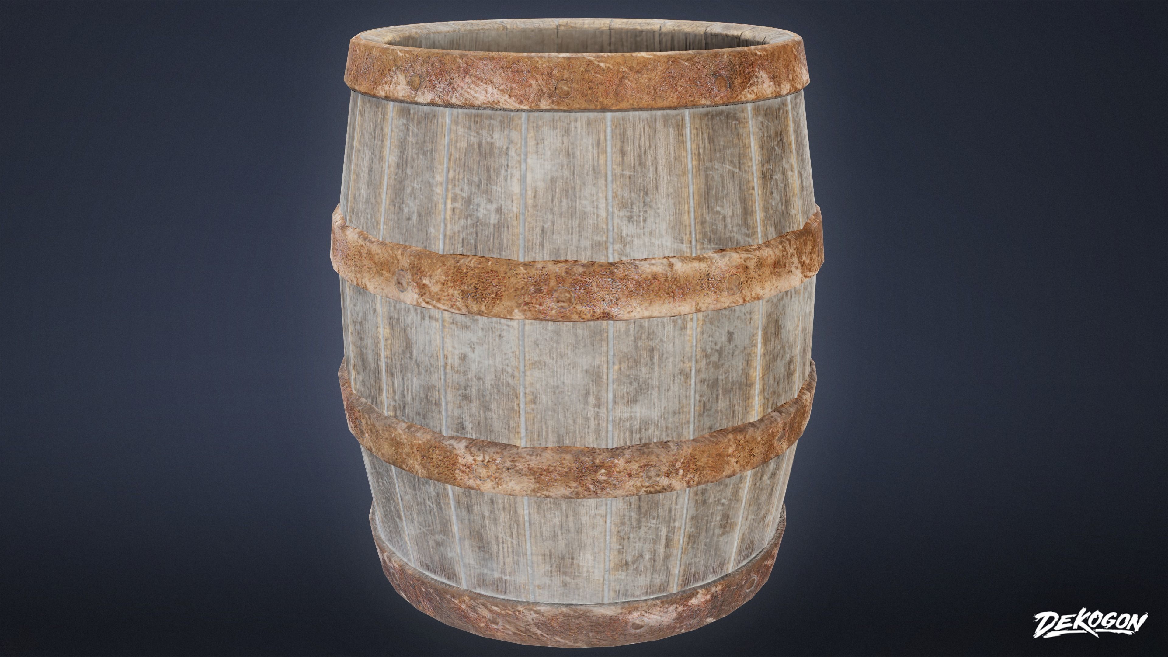 MEDIEVAL - Barrel 01 - LOW POLY Low-poly 3D model_1