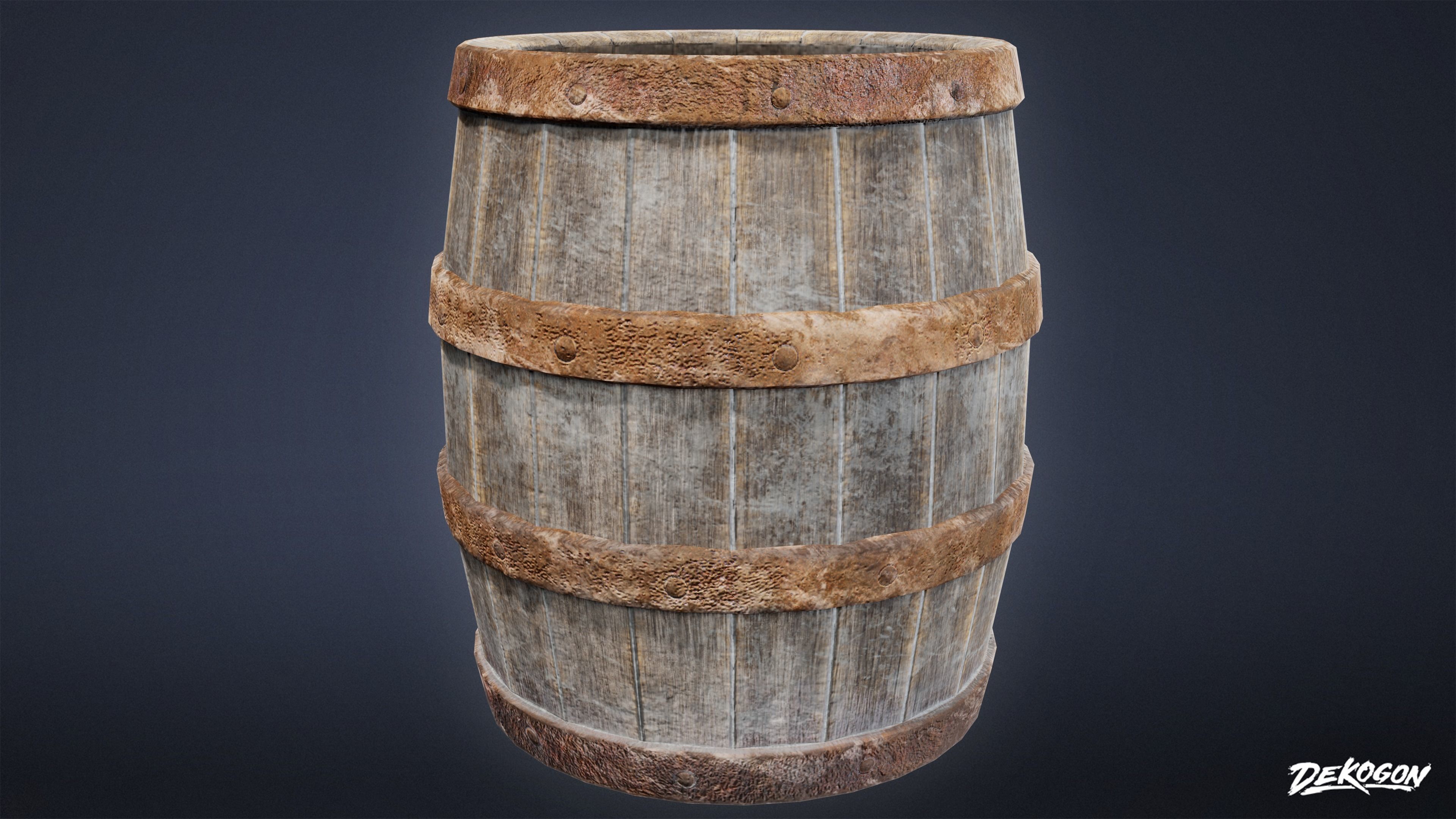 MEDIEVAL - Barrel 01 - LOW POLY Low-poly 3D model_2