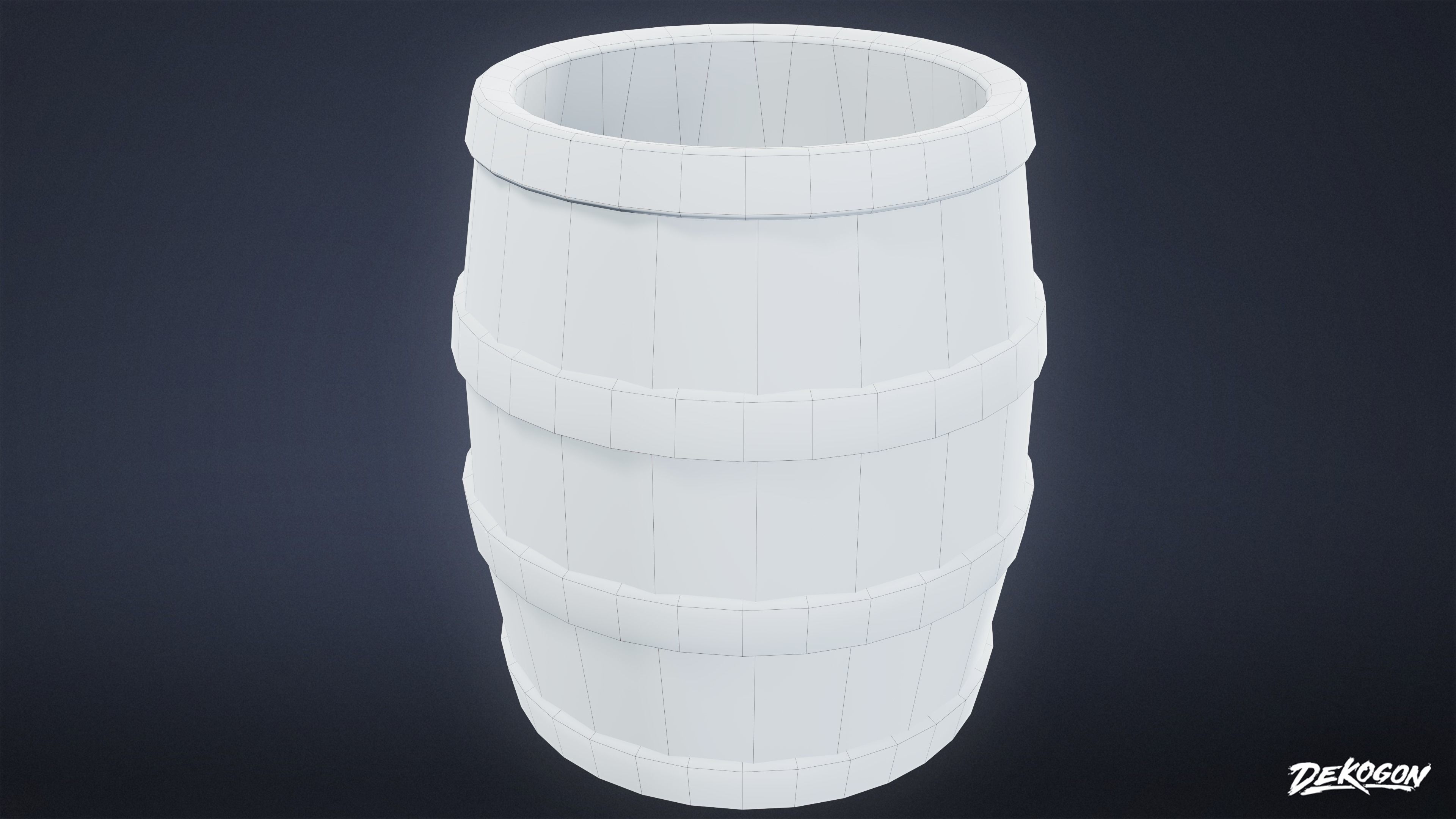 MEDIEVAL - Barrel 01 - LOW POLY Low-poly 3D model_8