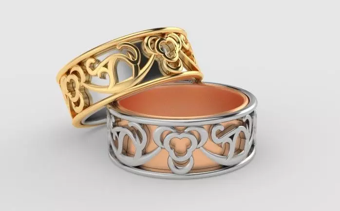 2 Part Filigree Wedding-Band 3D print model