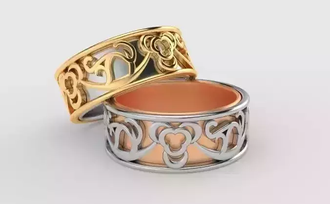 2 Part Filigree Wedding-Band 