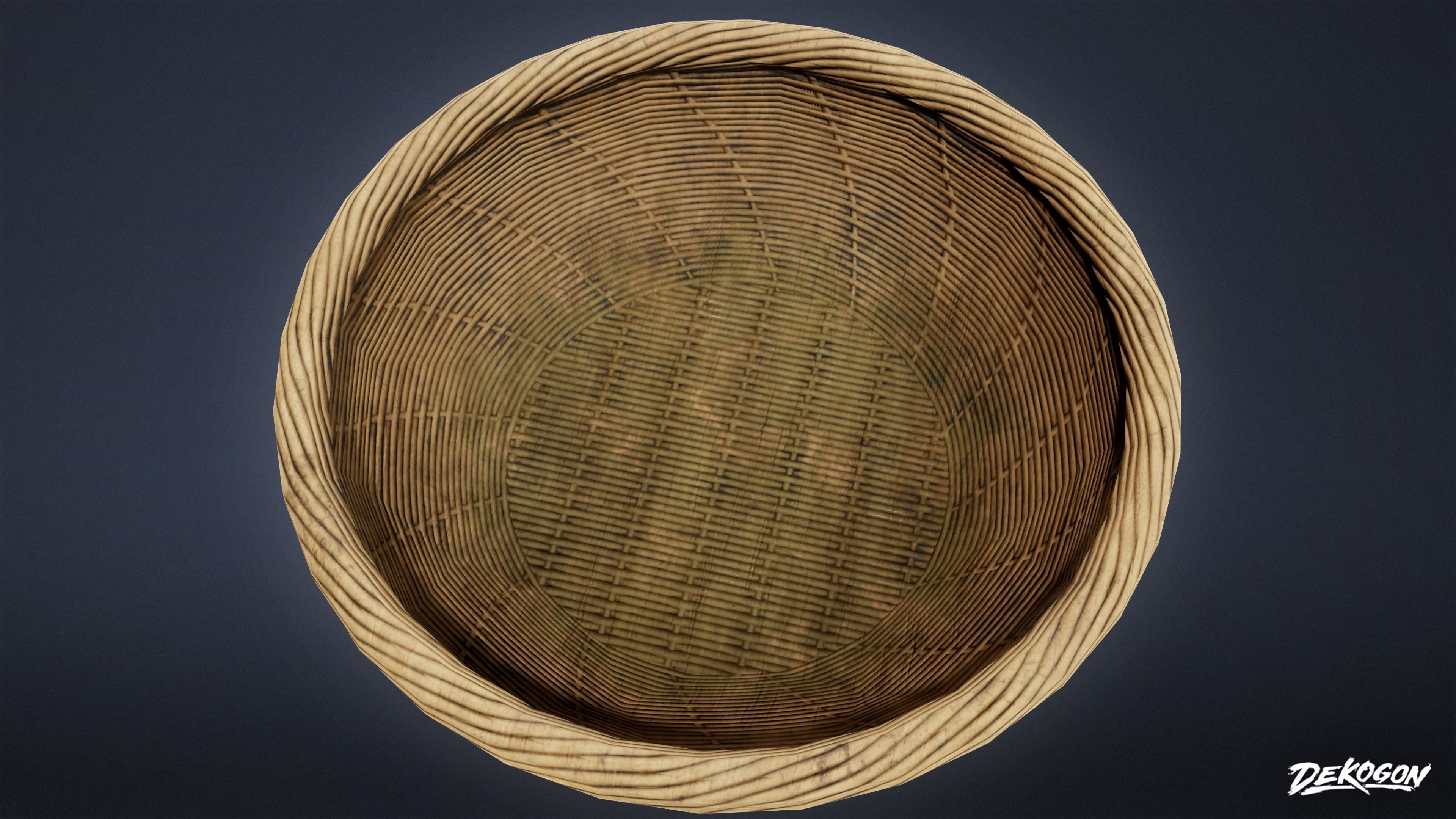 MEDIEVAL - Basket Fruit 01 - LOW POLY Low-poly 3D model_7