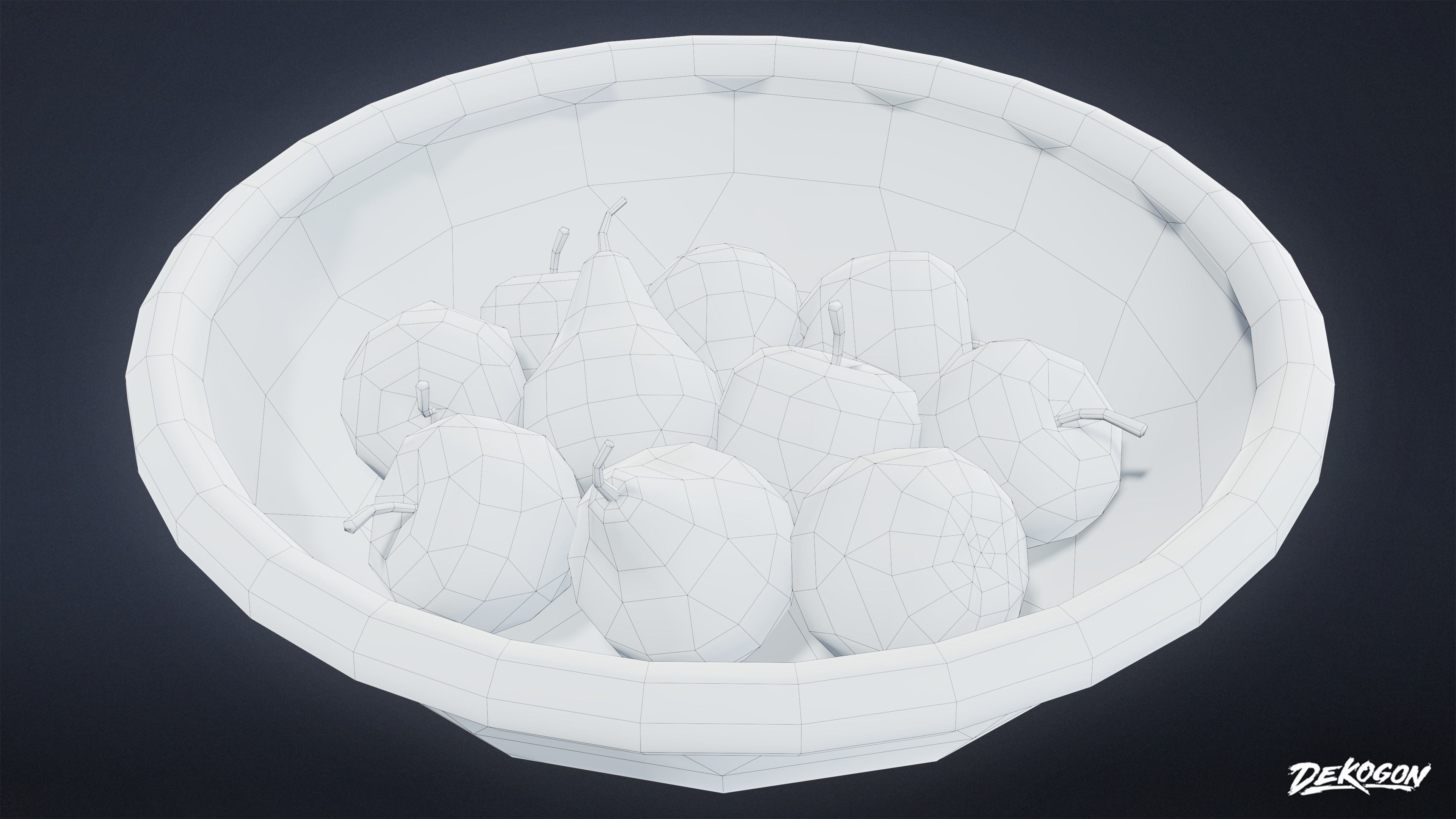 MEDIEVAL - Basket Fruit 01 - LOW POLY Low-poly 3D model_16
