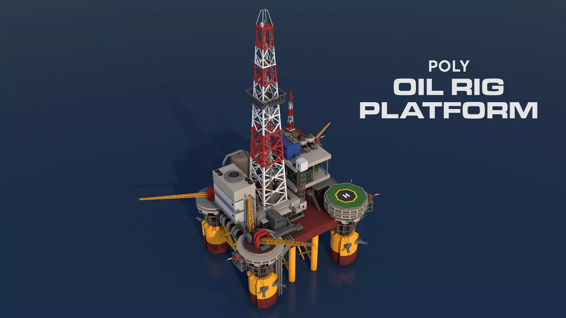 Oil Rig Platform Low-poly 3D model
