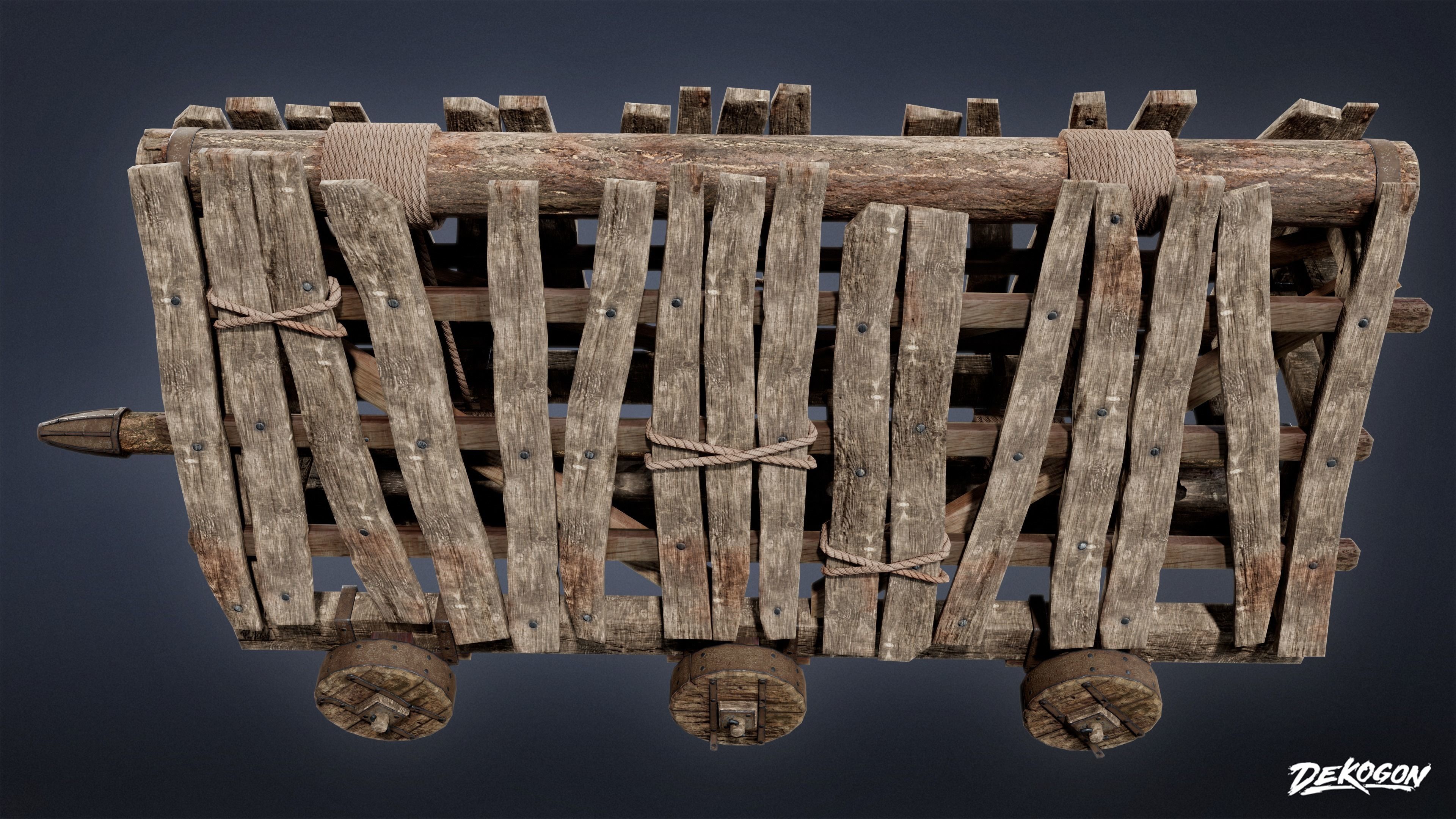 MEDIEVAL - Battering Ram 01 - LOW POLY Low-poly 3D model_1